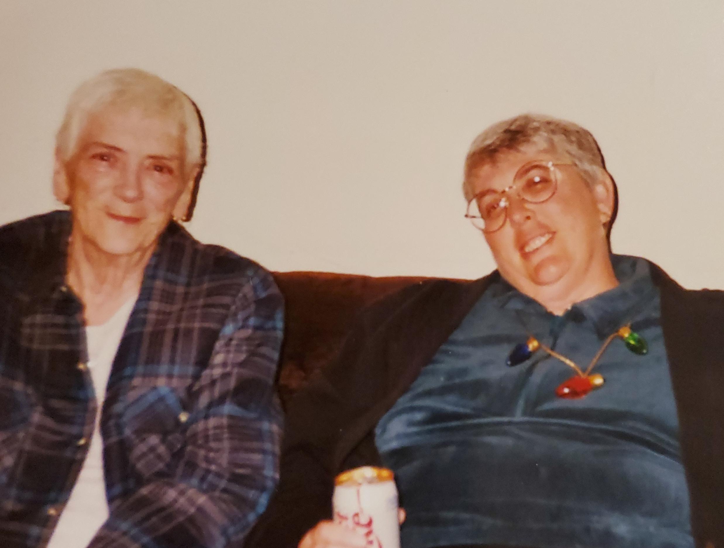 Carole with our mom at Christmas around 1992 or 1993