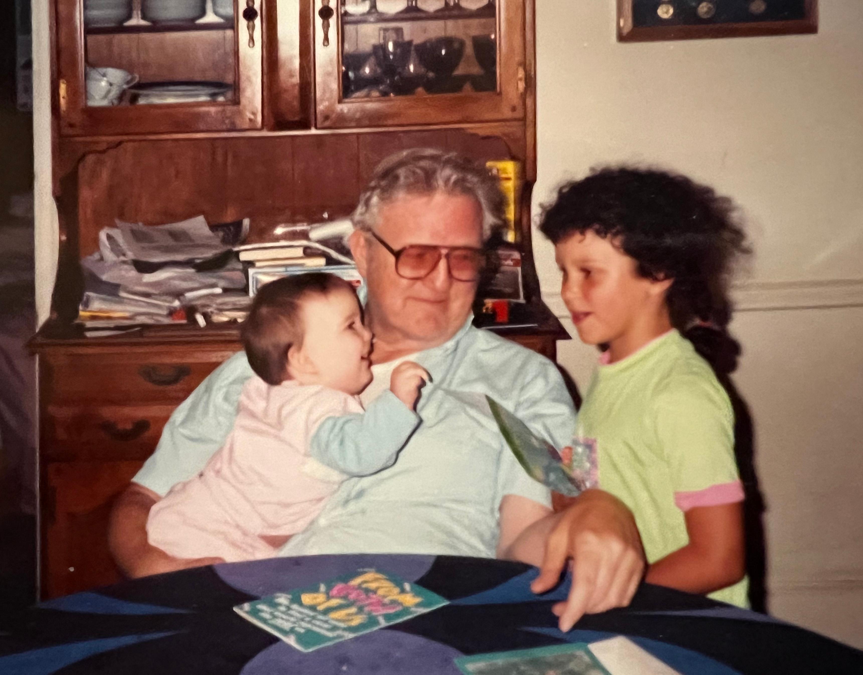 Lyman and granddaughters Tonya and Amanda (estimated 1991/1992)