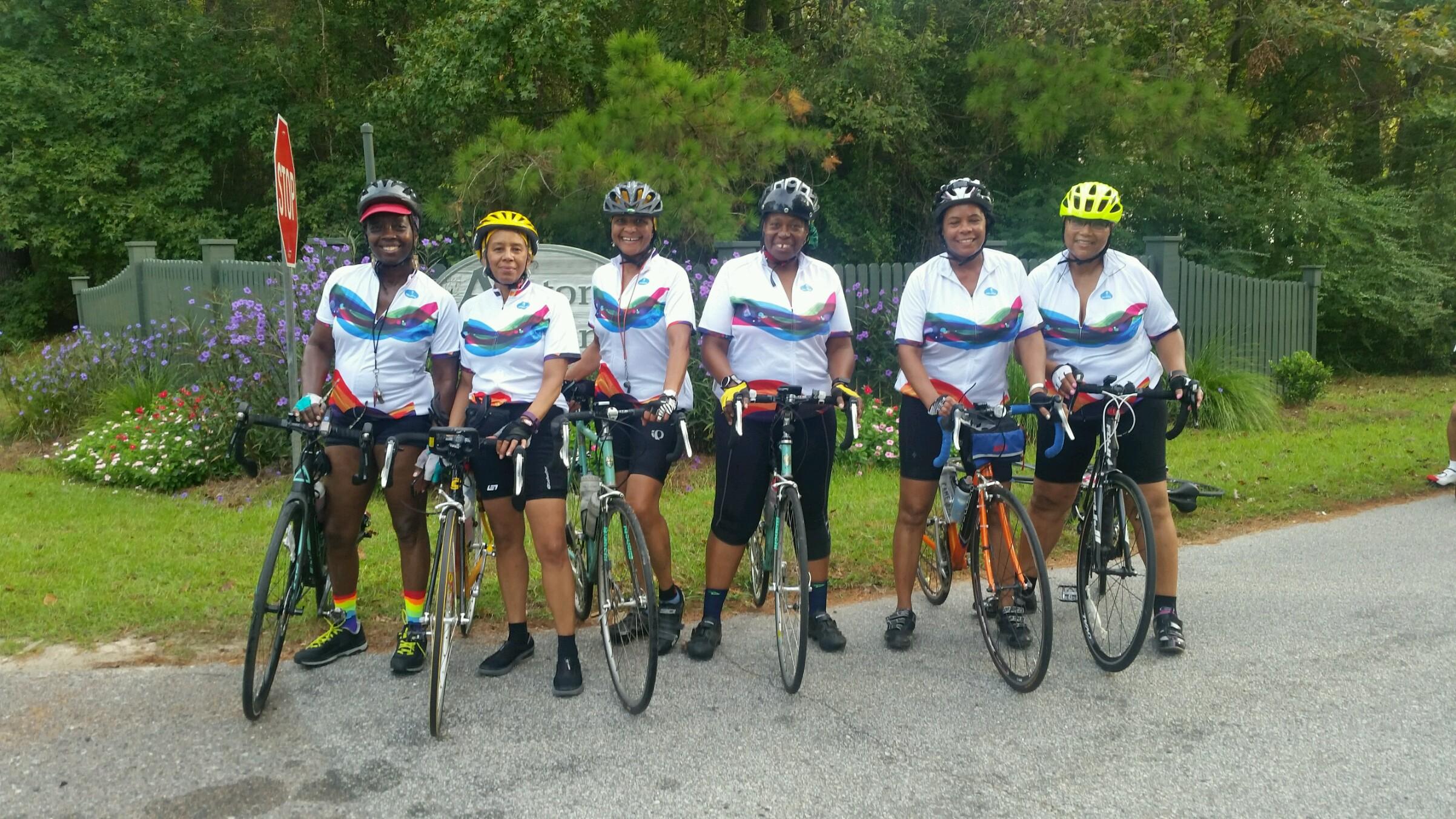 Stephanie and her Biking posse!