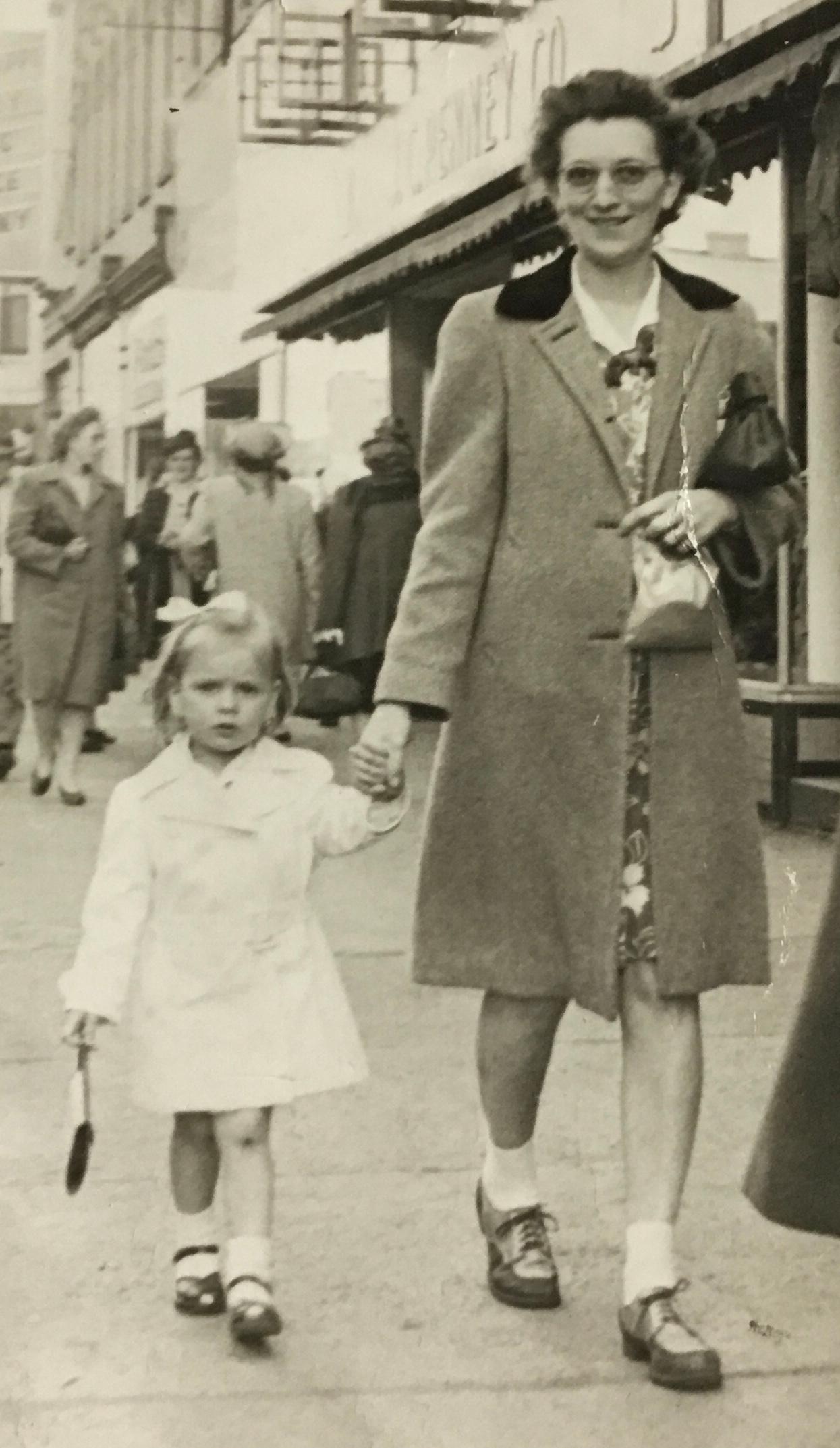 Mom and her mom shopping in downtown Winona
