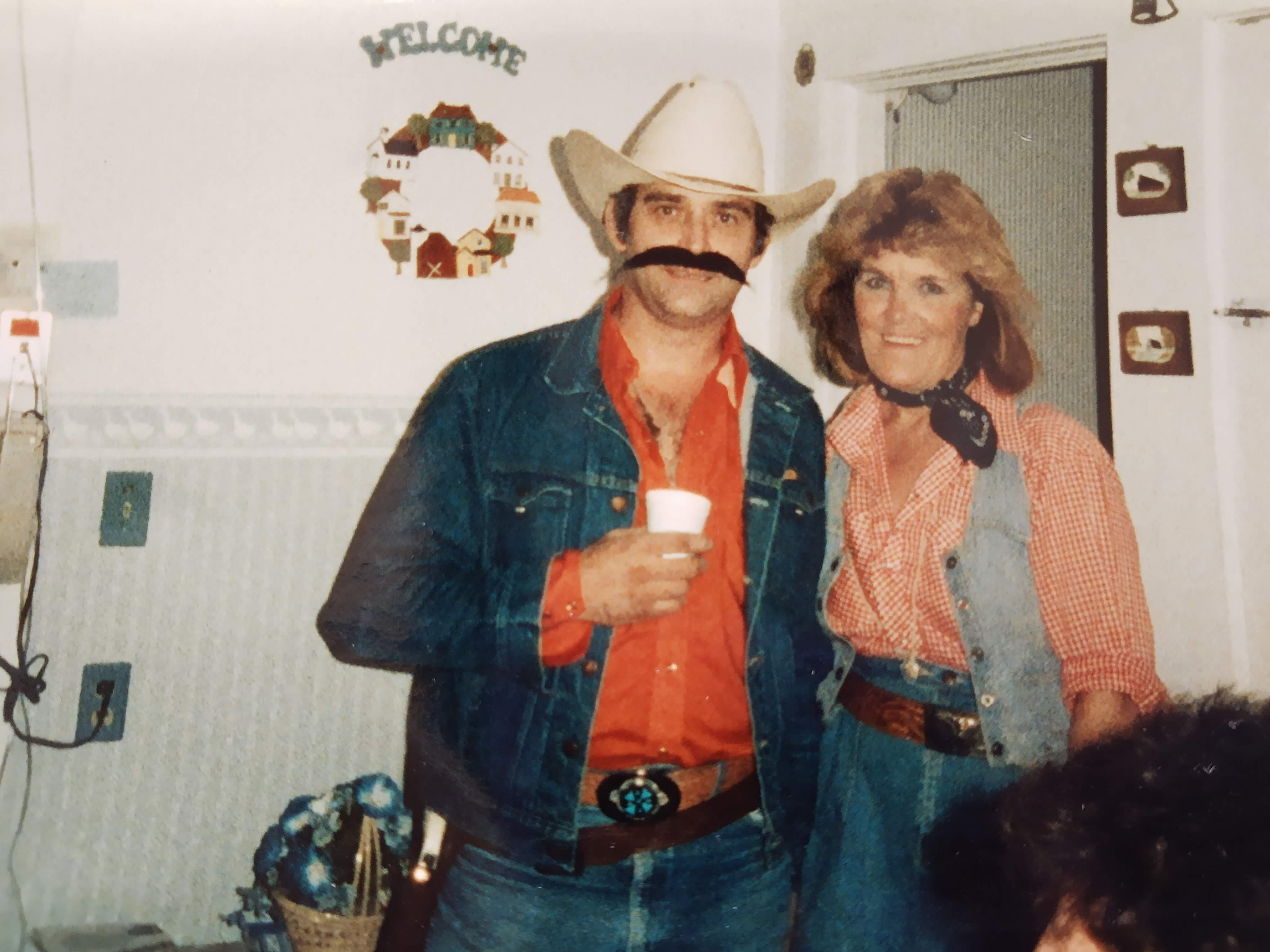 Bird and Ed at a costume party, channeling Burt Reynolds.