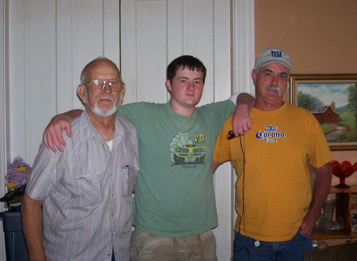 Delbert, grandson Jordan and son Troy.