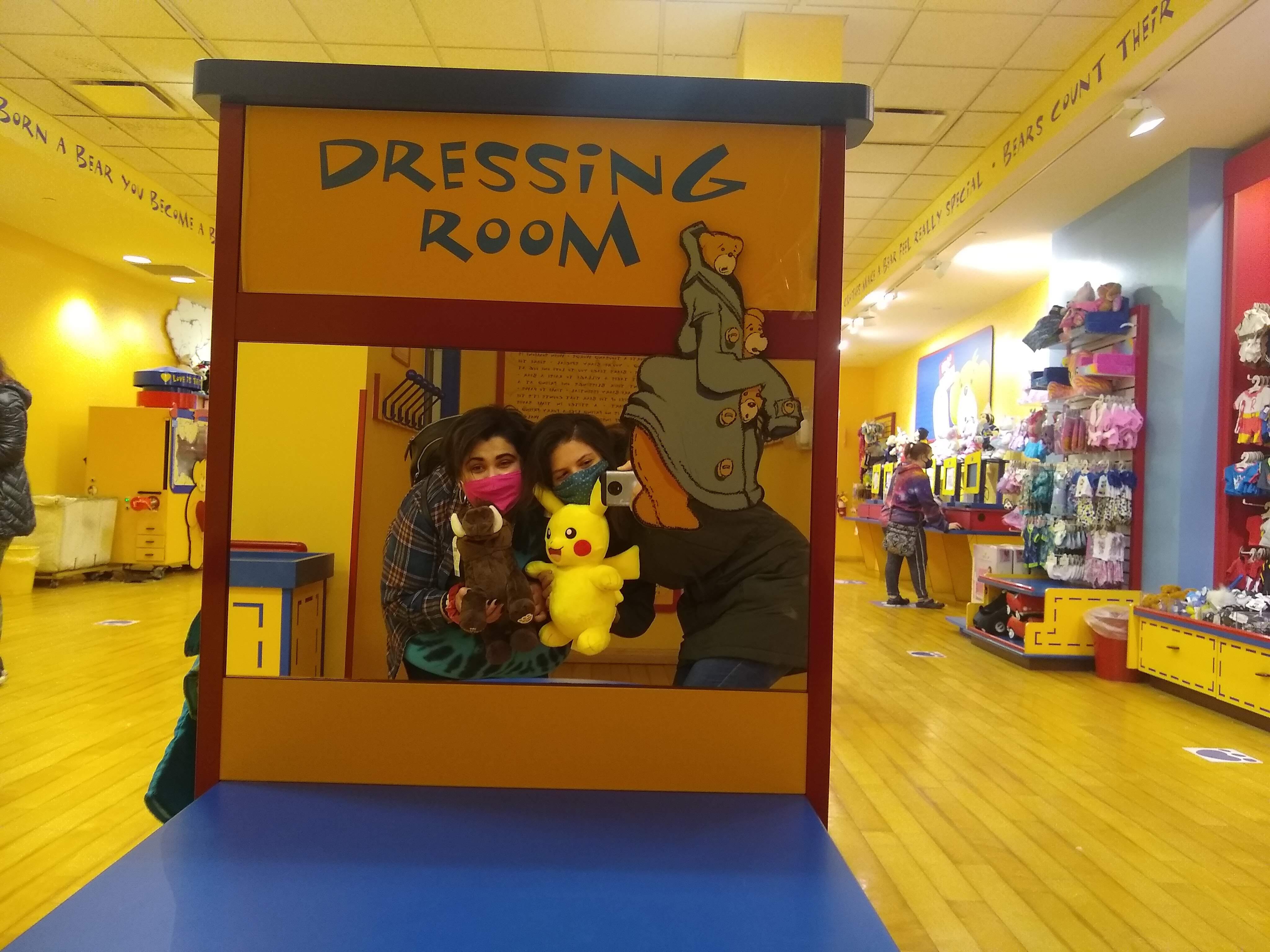 When we went to build a bear in the peak of 2020 COVID because Shannon had never made a build a bear before. She got Pumba, the last missing character of her Lion King collection, and I got Pikachu!