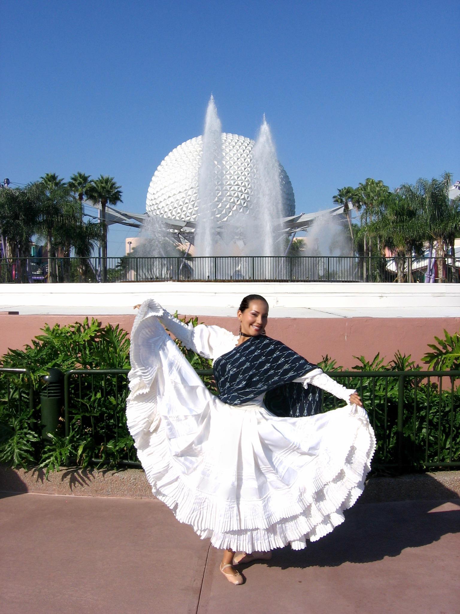 Jackie dancing her Marinera at the Disney EPCOT Food and Wine festival.