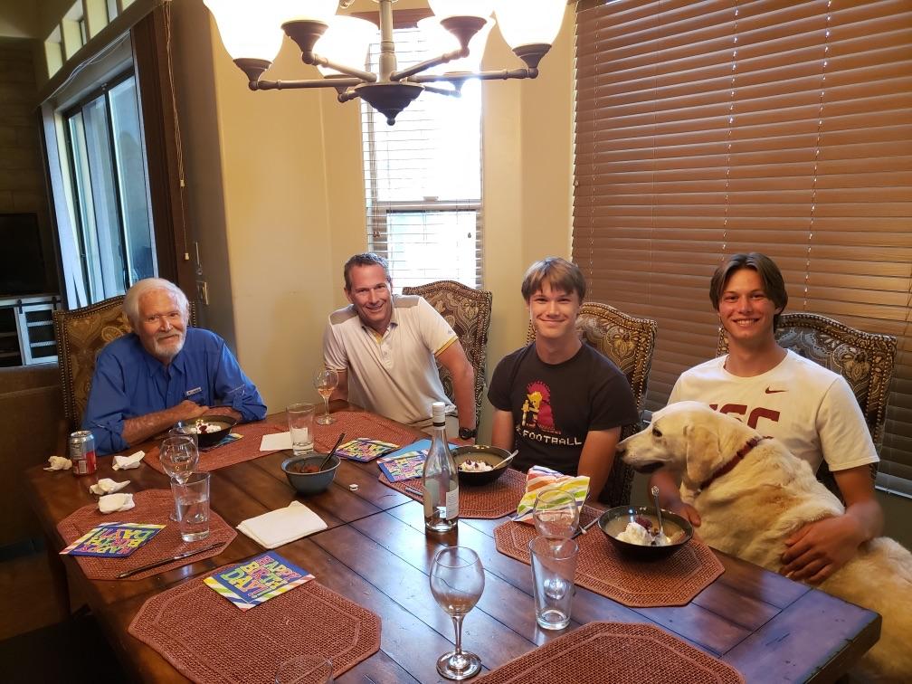 Papa and the boys hanging out in St George
