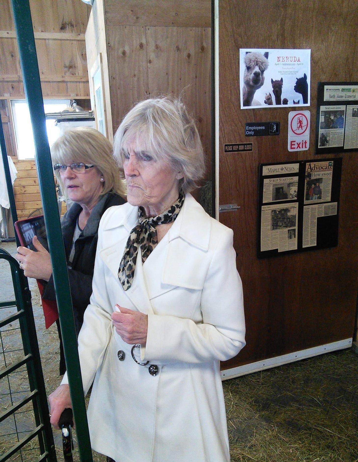 Sue Pich, niece and Bird, visiting alpaca in Massachusetts. Around 2010-2013