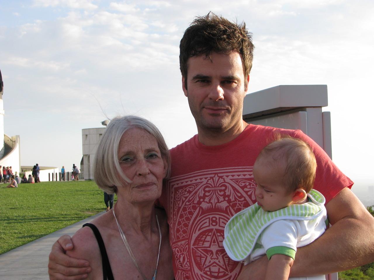 3 generations. Mom, Baby Milo and Kelcey at Griffith Park Observatory.
