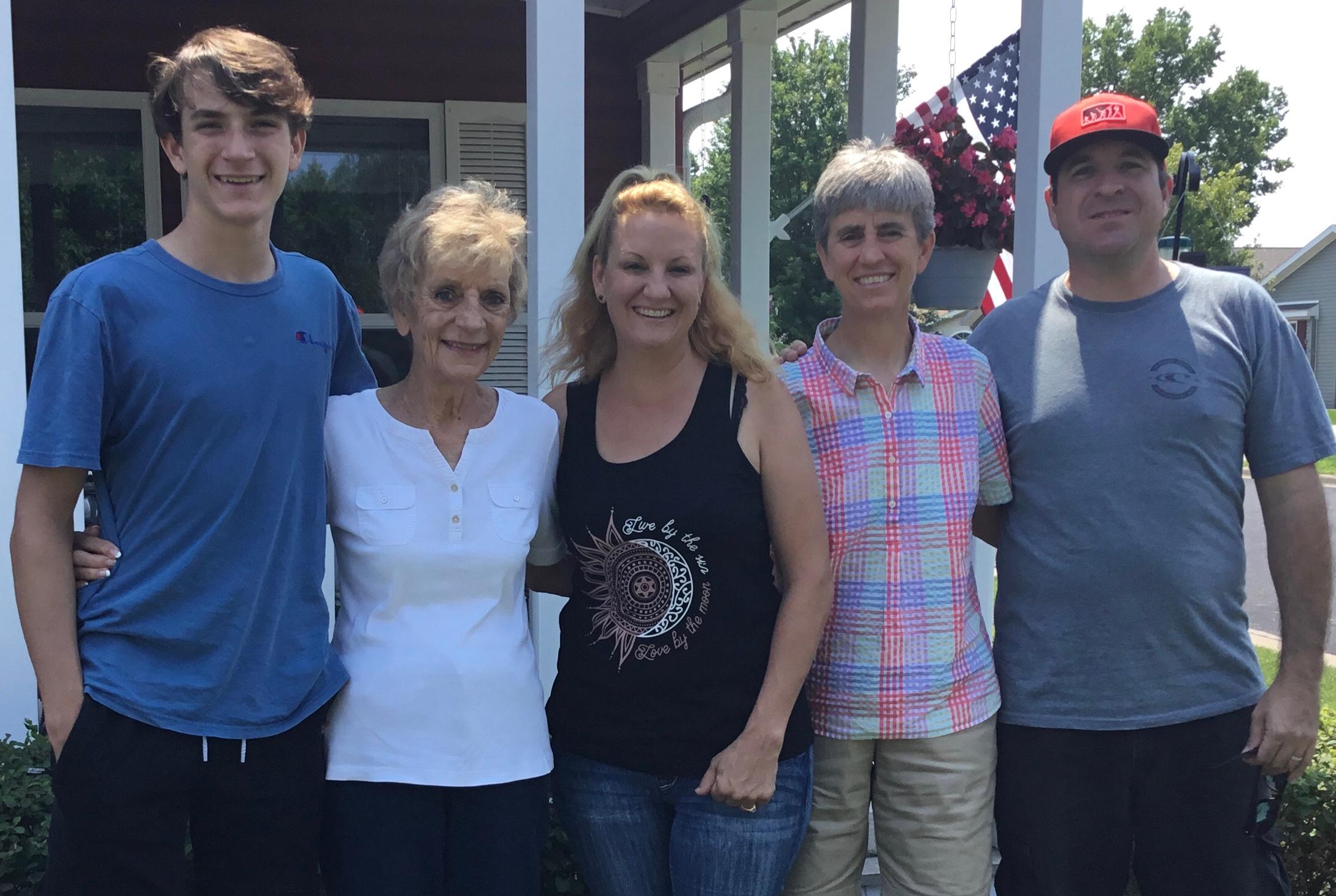 With the whole family at Rita and Bob's, summer 2021
