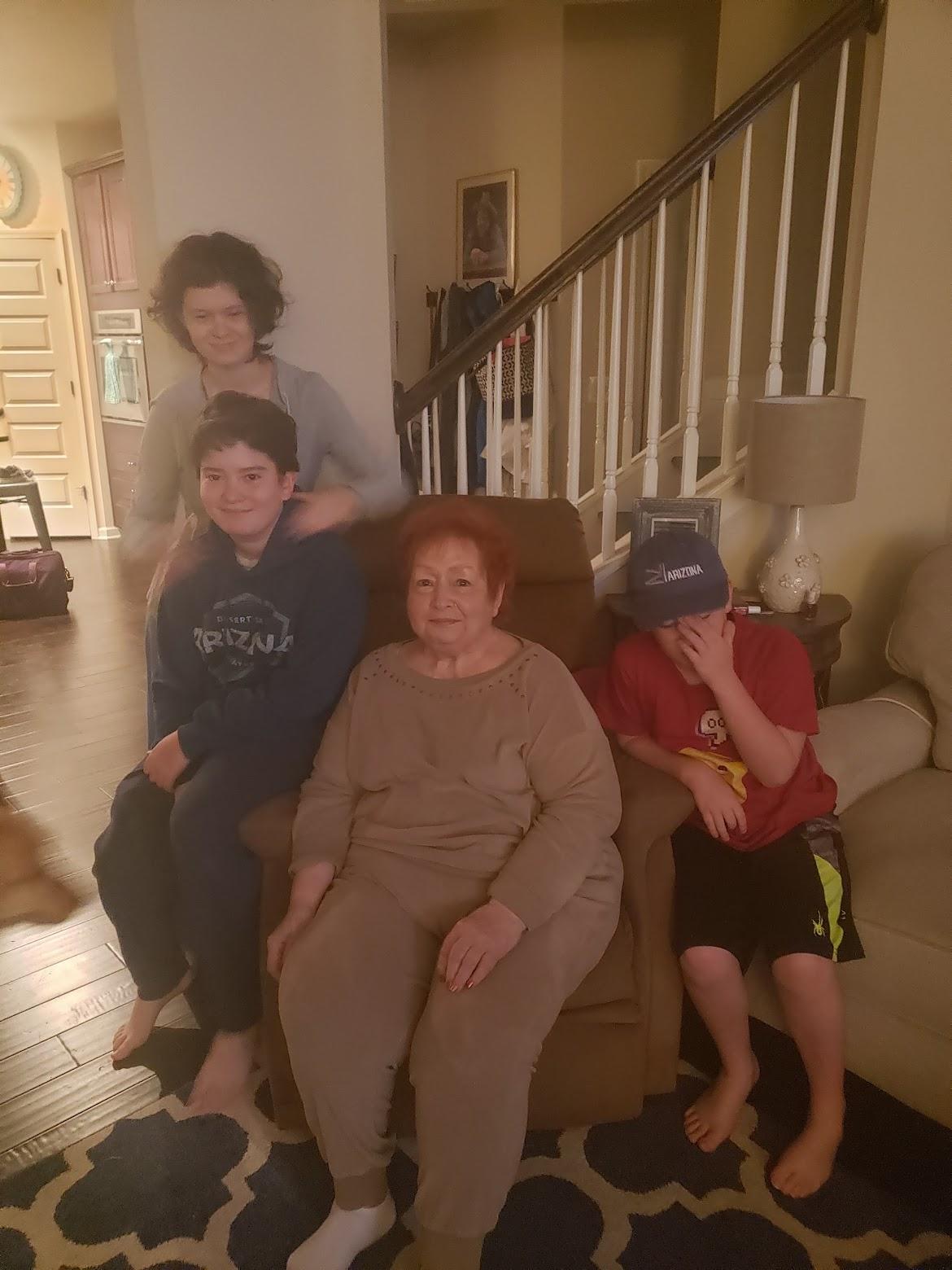 Mom with Amelia, Davis and Luke