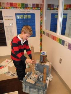 His castle made from recycled materials during our long term study in kindergarten.