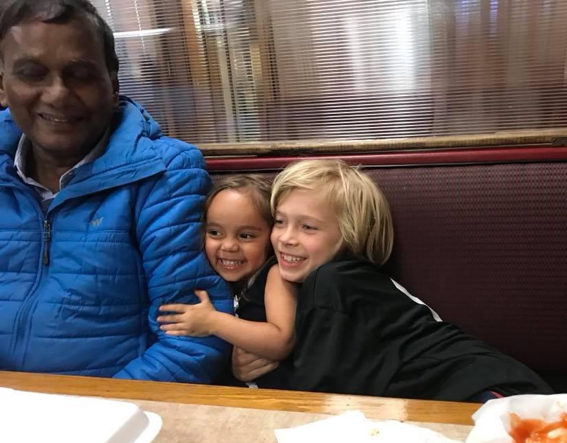Babutatha with his two biggest fans