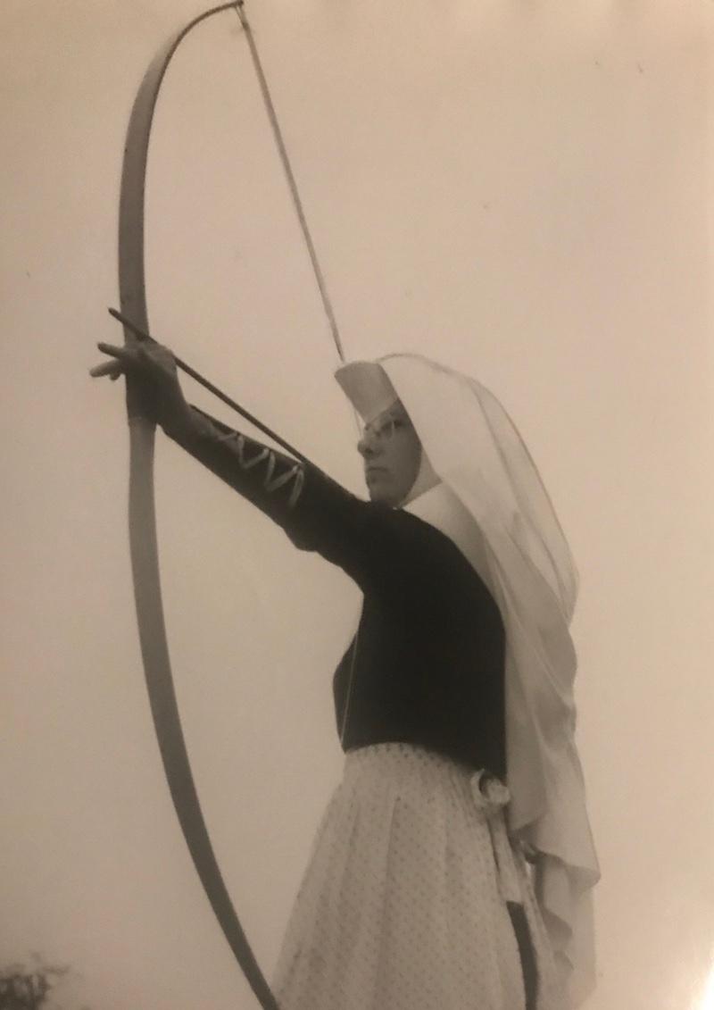 Jean teaches archery at Camp Marycrest, a summer camp for girls operated by the Sisters of Mercy.