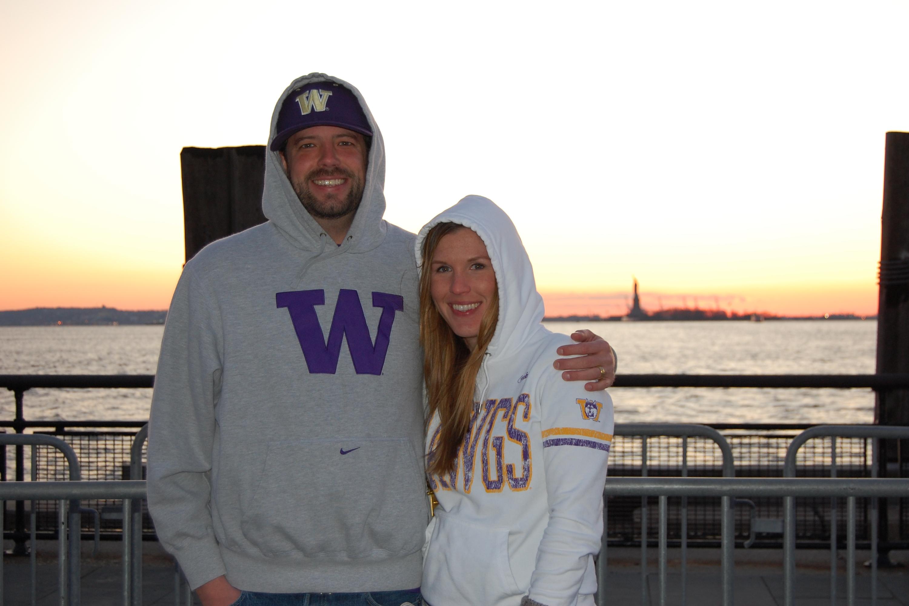 Eric and Heather in NYC for the Washington vs Duke Basketball game on 12/10/2011