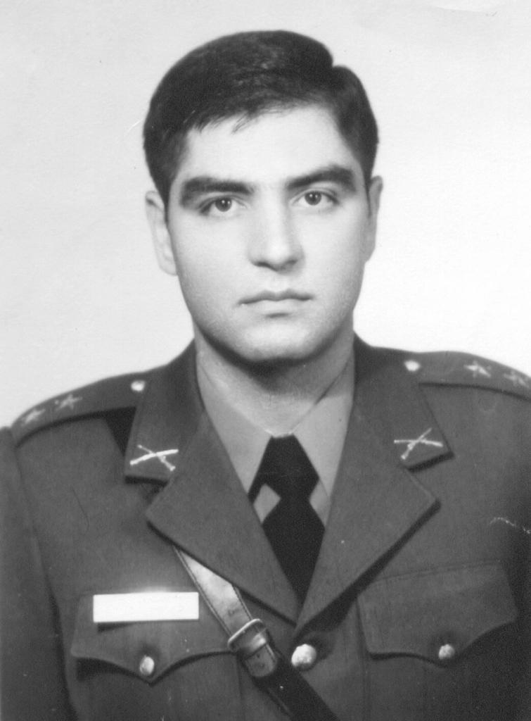 Young Bijan Esfandiari after his return to Iran, during compulsive military service.