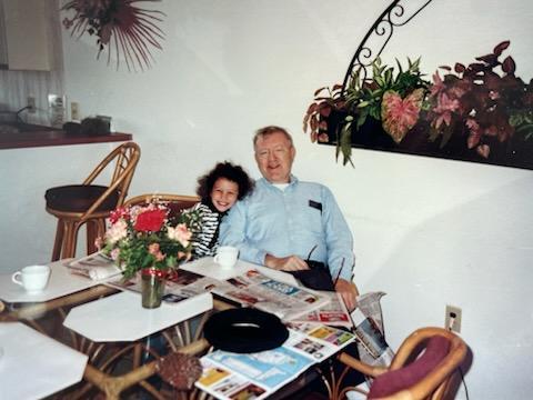 Tonya and Grandpa relaxing