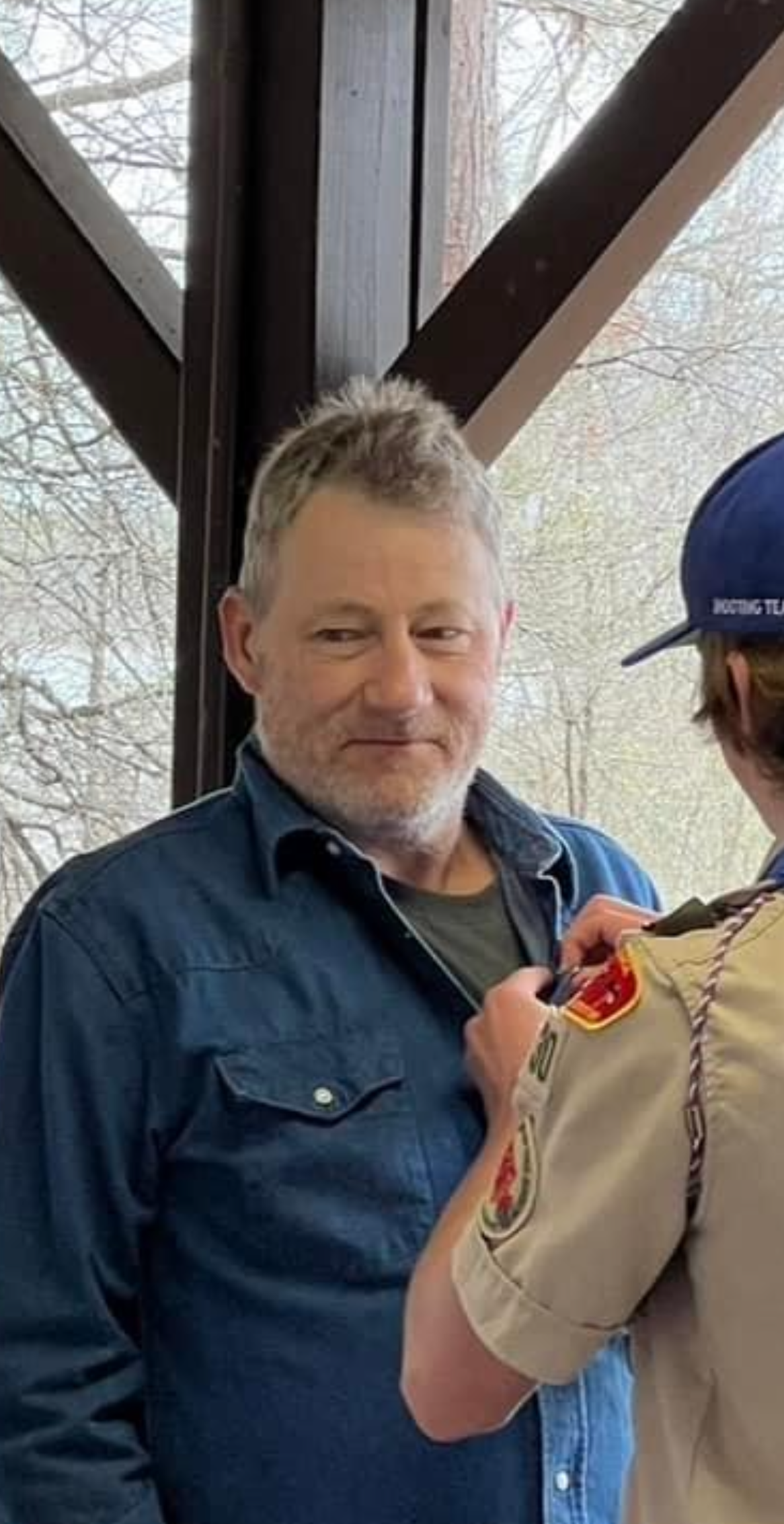 This was one of the proudest moments of chads life along with the birth of all our grandkids . Cameron was our first and chad was so proud of his accomplishments. This is him receiving his “grandparent of an Eagle Scout” pin you can see the pride in his face