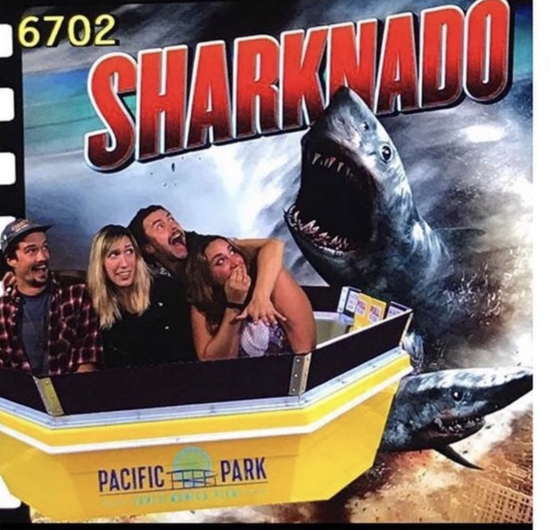 Half of the Boomsquad (Andrew, Molly, Dimitri, and Sam) at Pacific Park, Santa Monica ~ 2017