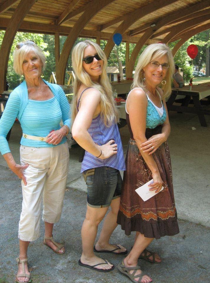 The Three Amigos: Bird, Carly Lemire Lake, granddaughter and Kathy Rusch, daughter