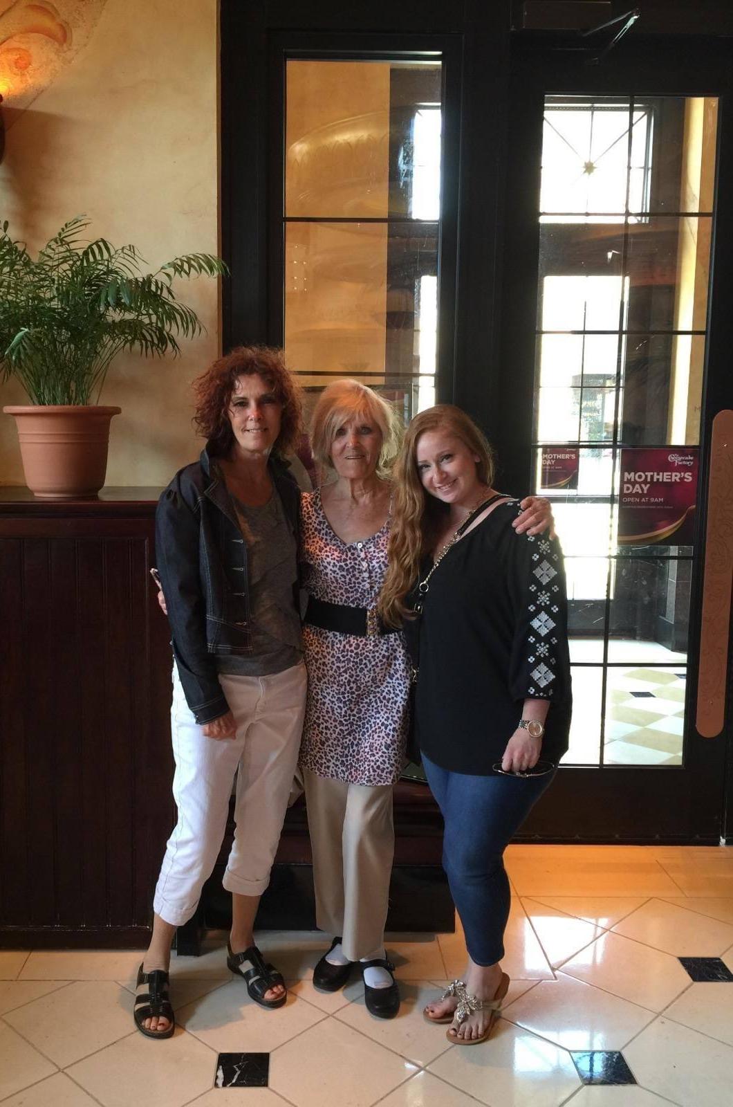 Margaret, daughter; Bird, and Laura Sclafani, Great Niece. Durham, NC, 2016
