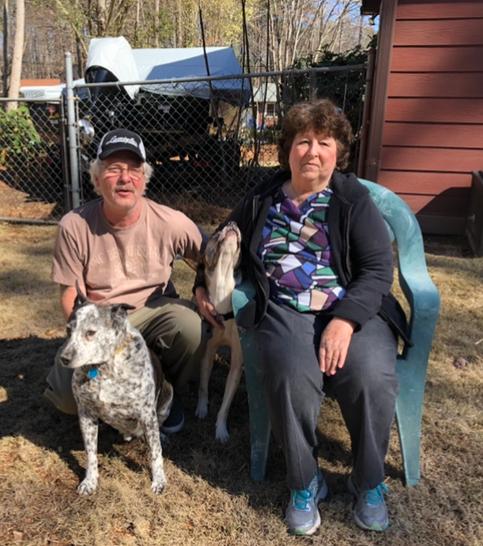 This photo was taken the day that Mike and Sharon adopted Leah. Someone had dumped Leah at a park in Cherokee county, she was rescued and then given a loving home by Mike and Sharon!