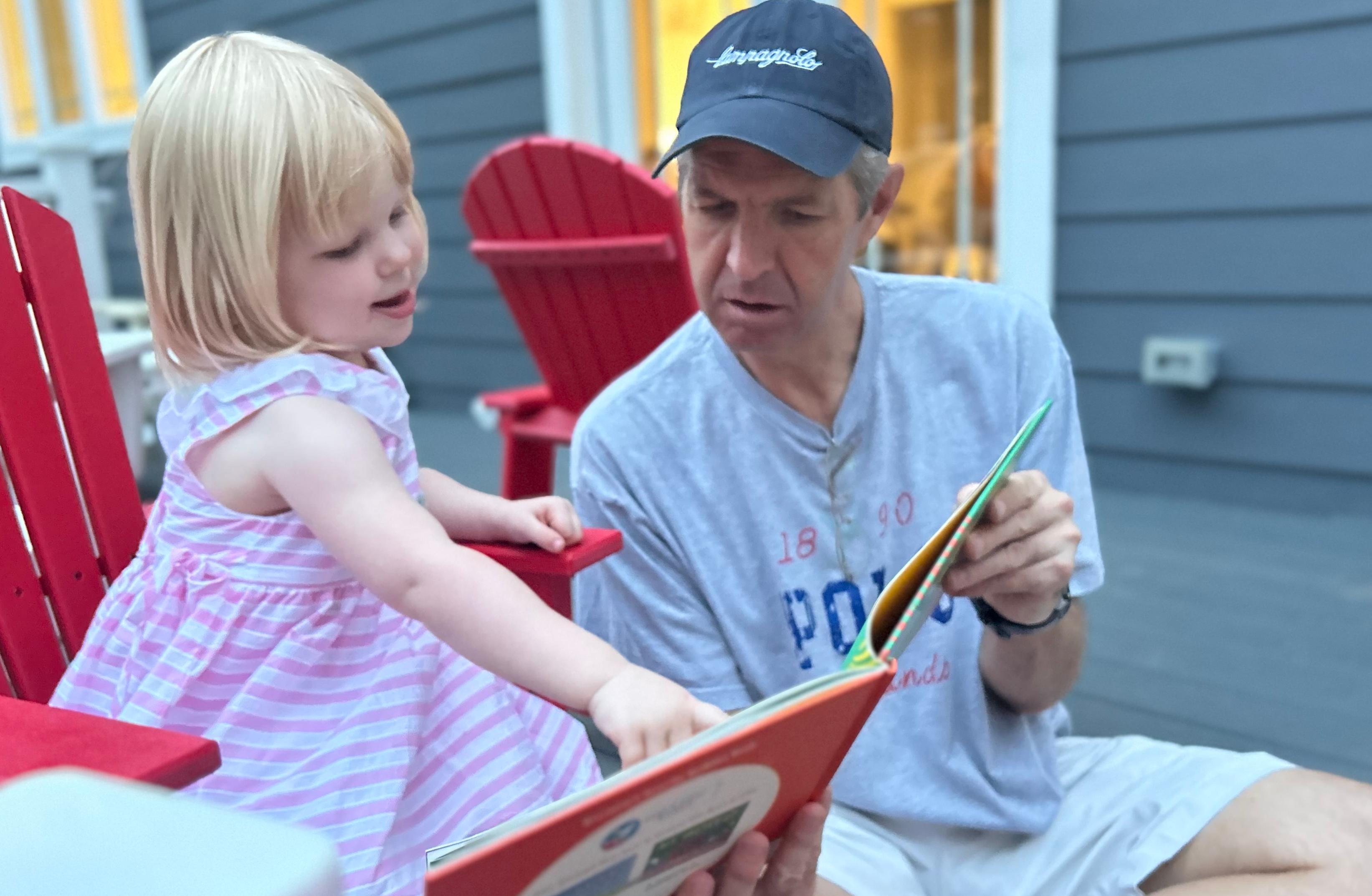 Phil was patient and kind. I loved watching him interact with my girls. I think he was a little shocked when Zoe brought him a huge stack of books to read to her, but he did it and was engaged. They finally had to call it quits when the mosquitos started to bite too much long into the evening.
The other night Zoë listed off the people who love her as she went to sleep. My heart broke when she said Aunt Elsie and quickly followed that up with “and Phil.” I could barely respond before I had to hide my sadness.