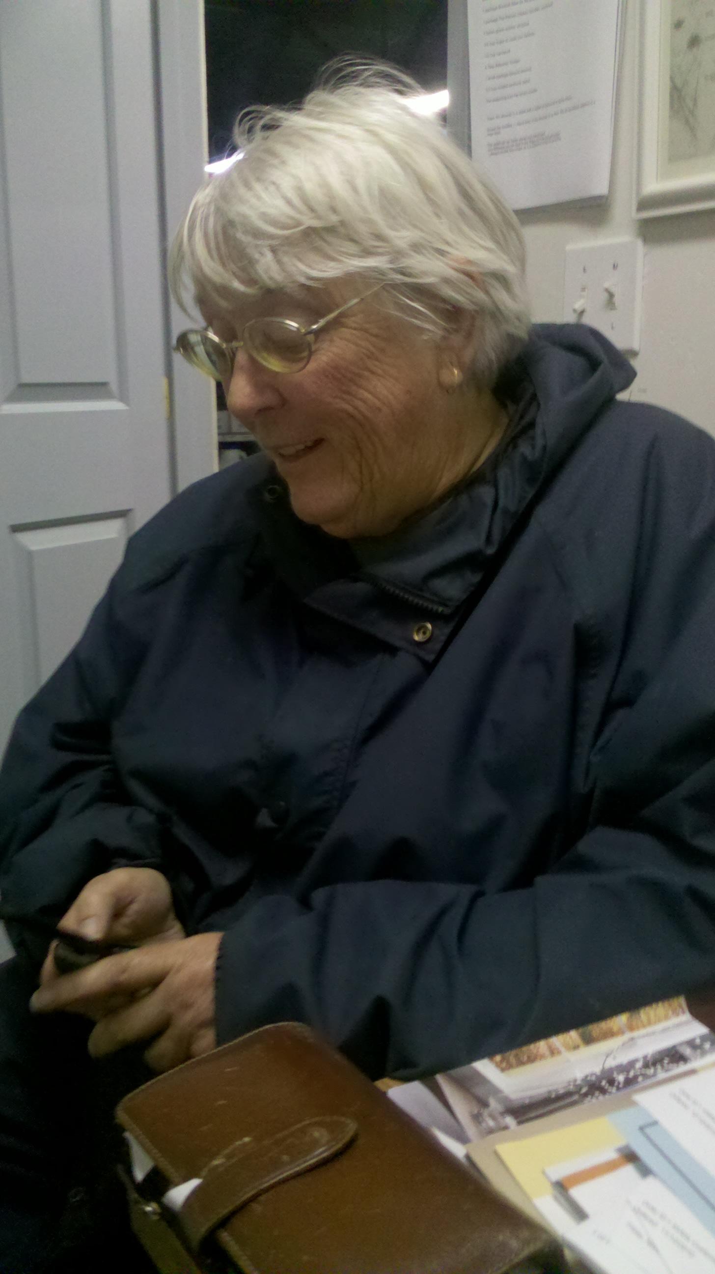 Visiting her sister Lora at her office