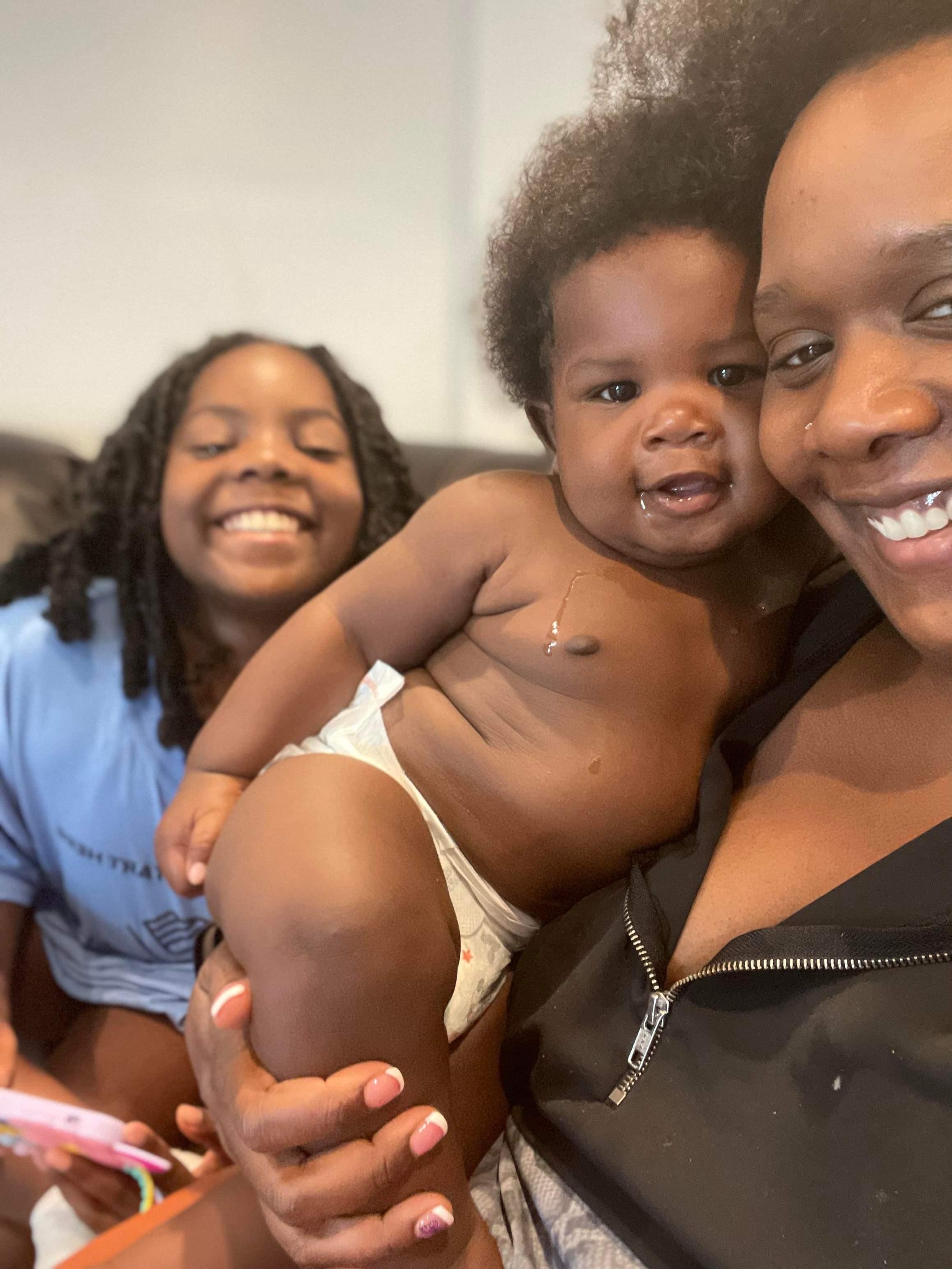 Aunty Amaris with her daughter and nephew