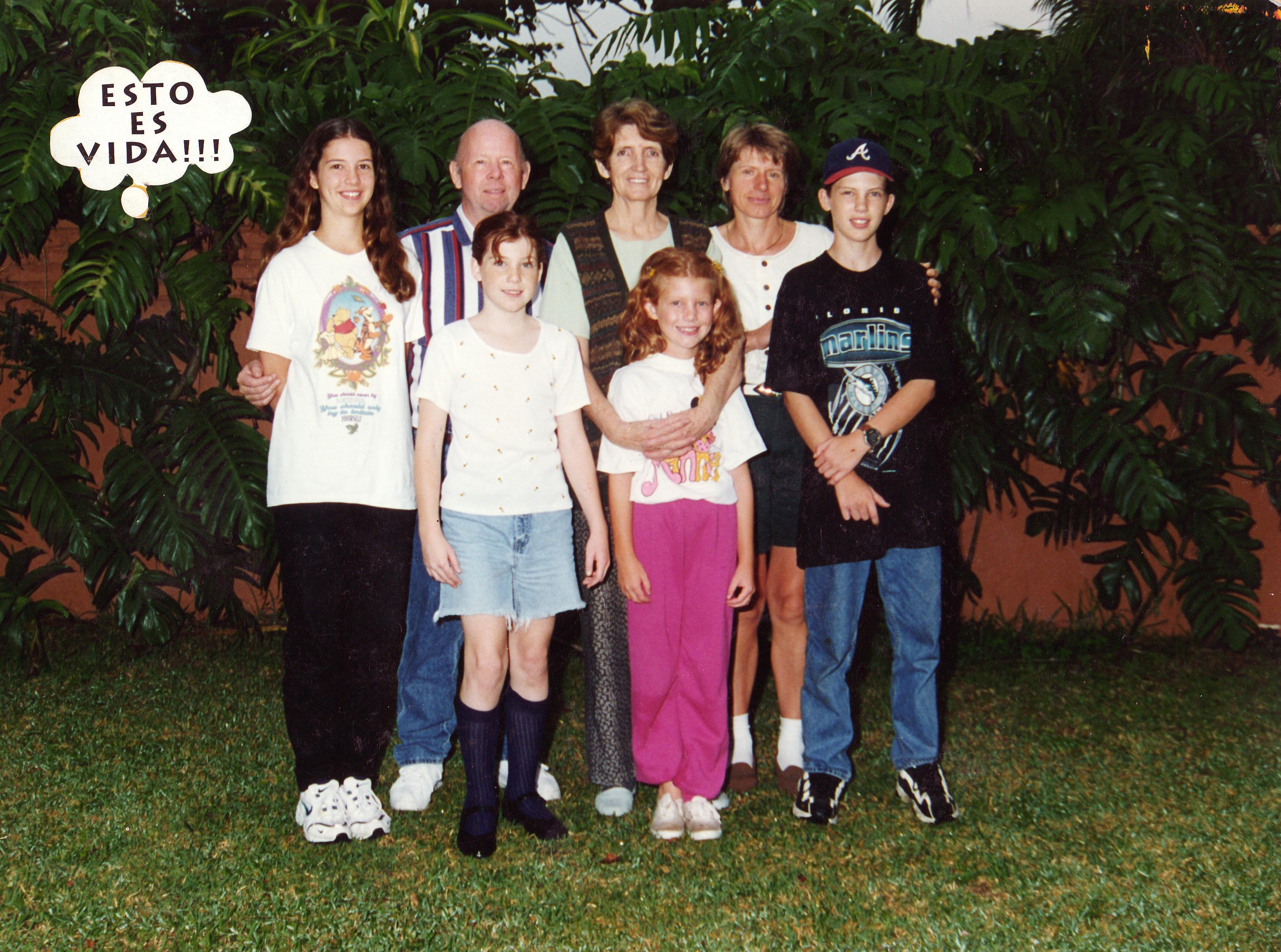 In 1996 they moved their whole family to Paraguay, Katharina's home country to pursue her new mission to lead the Tiempos Del Mundo newspaper. This was taken on the first day of their arrival.