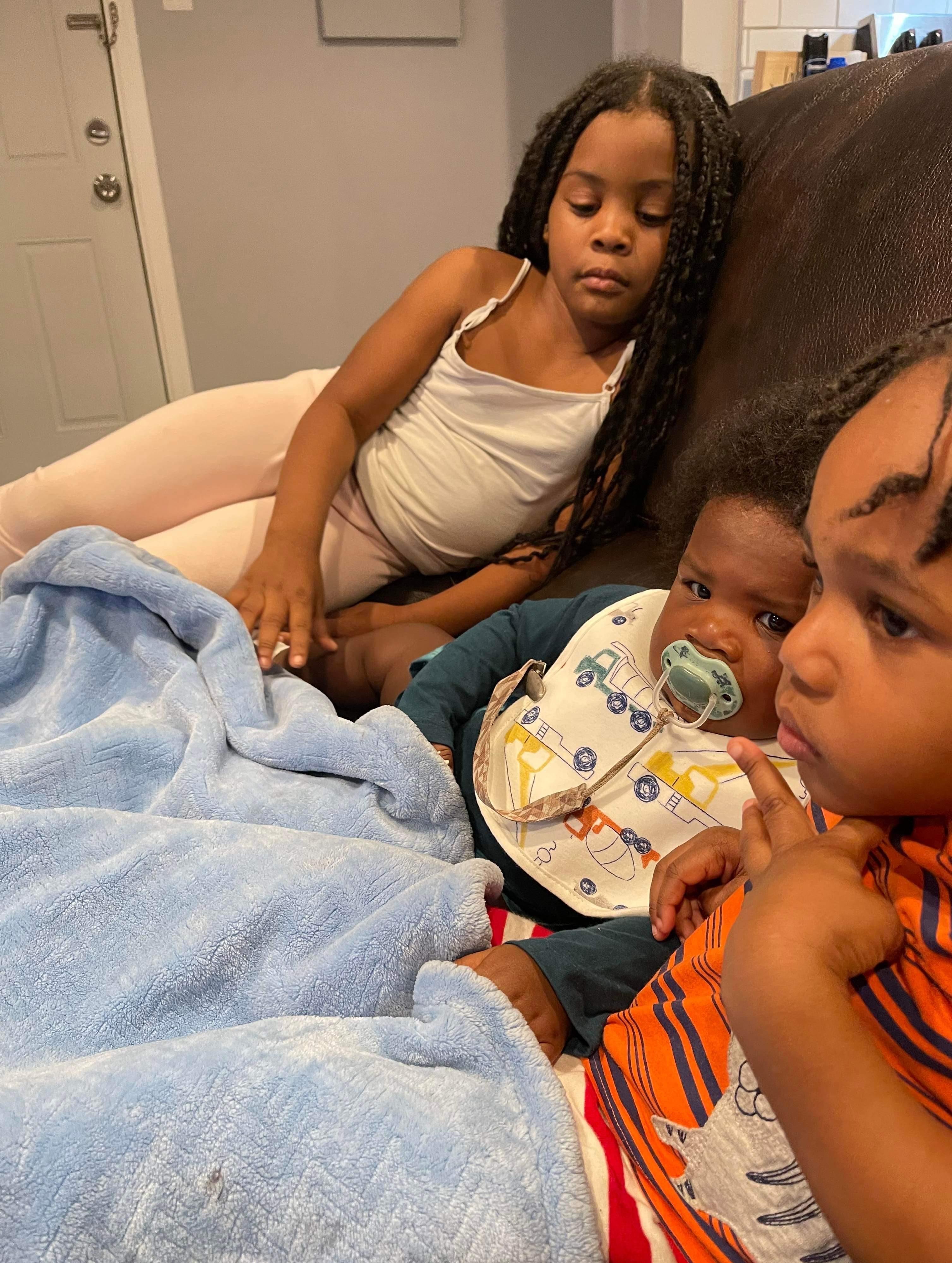 Amaris’s youngest son and daughter with their youngest cousin Austin