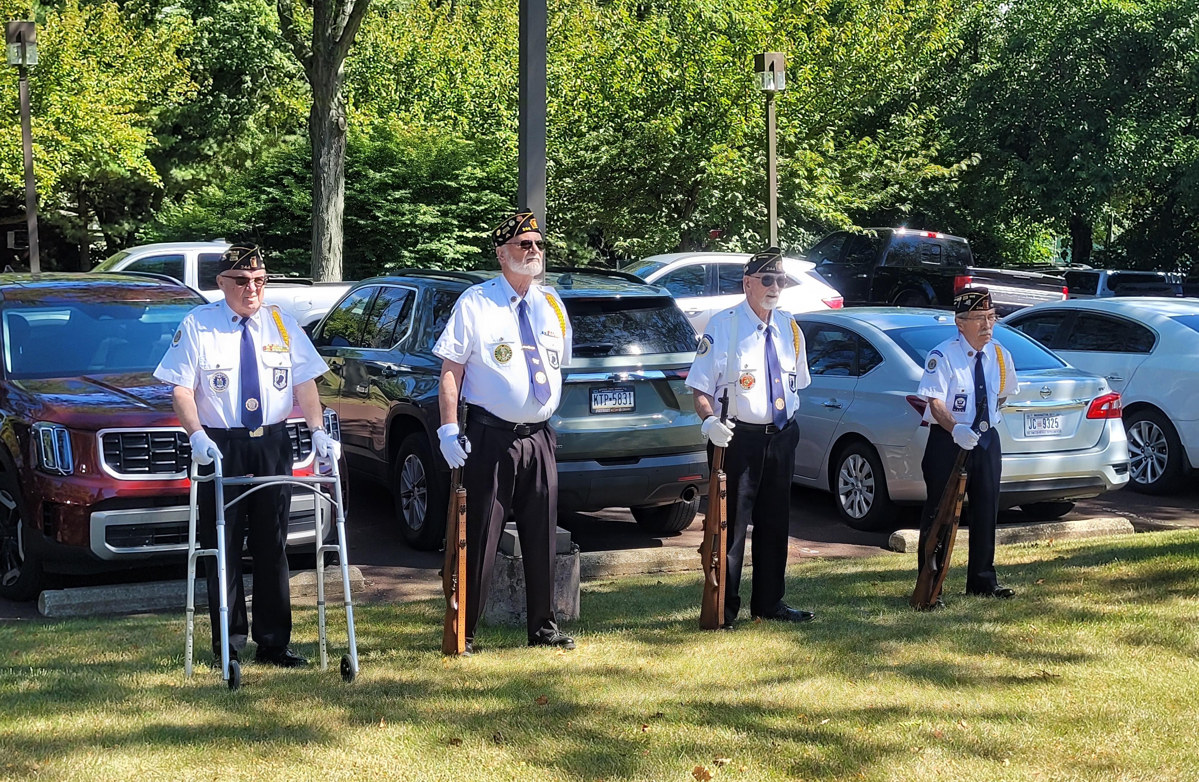 American Legion members waiting to perform the gun salute