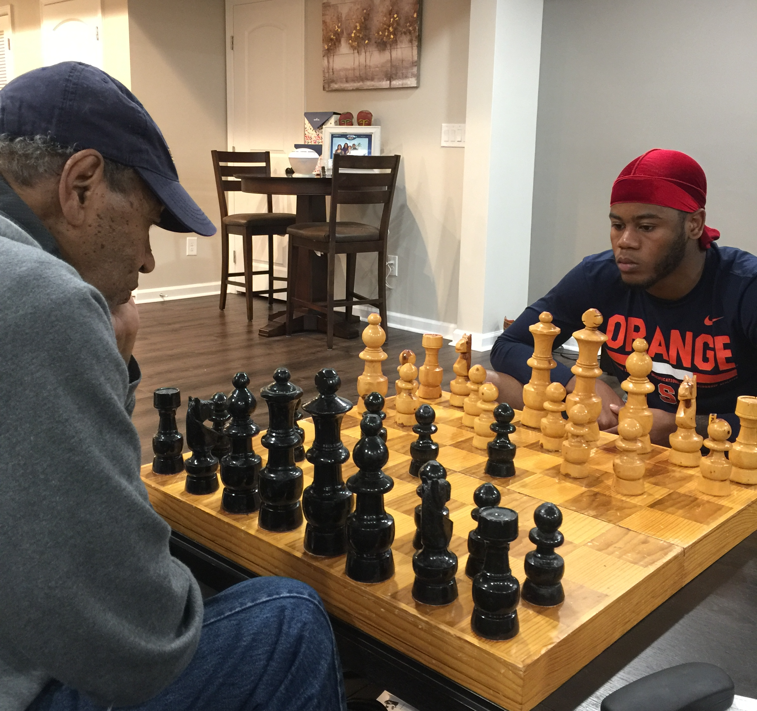 Opa and Kyle always playing chess.
