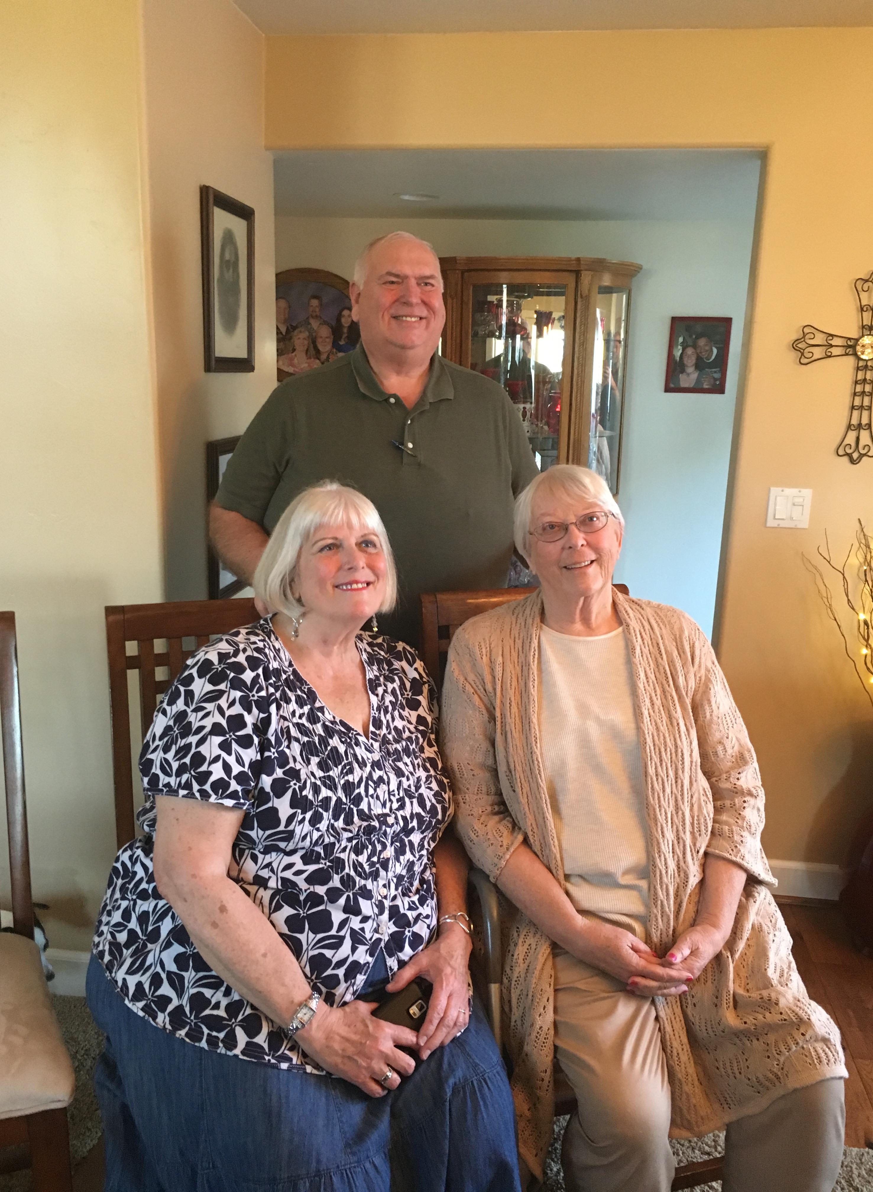 Lora, Erik and Carole at Wes and Lora's house.