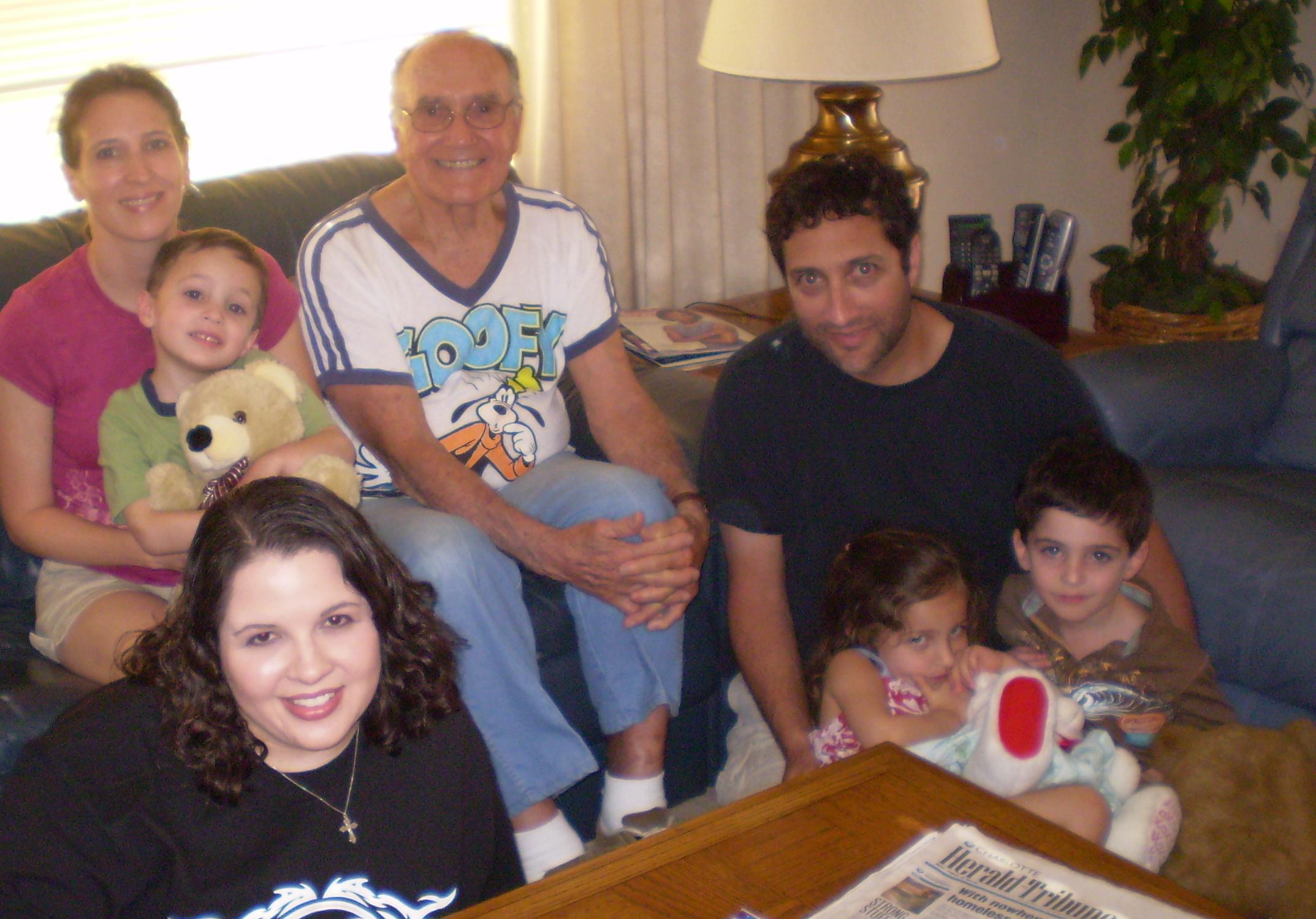 Nephew, Adam, with wife, Susanne and the triplets, Jack, Hayden and Luca