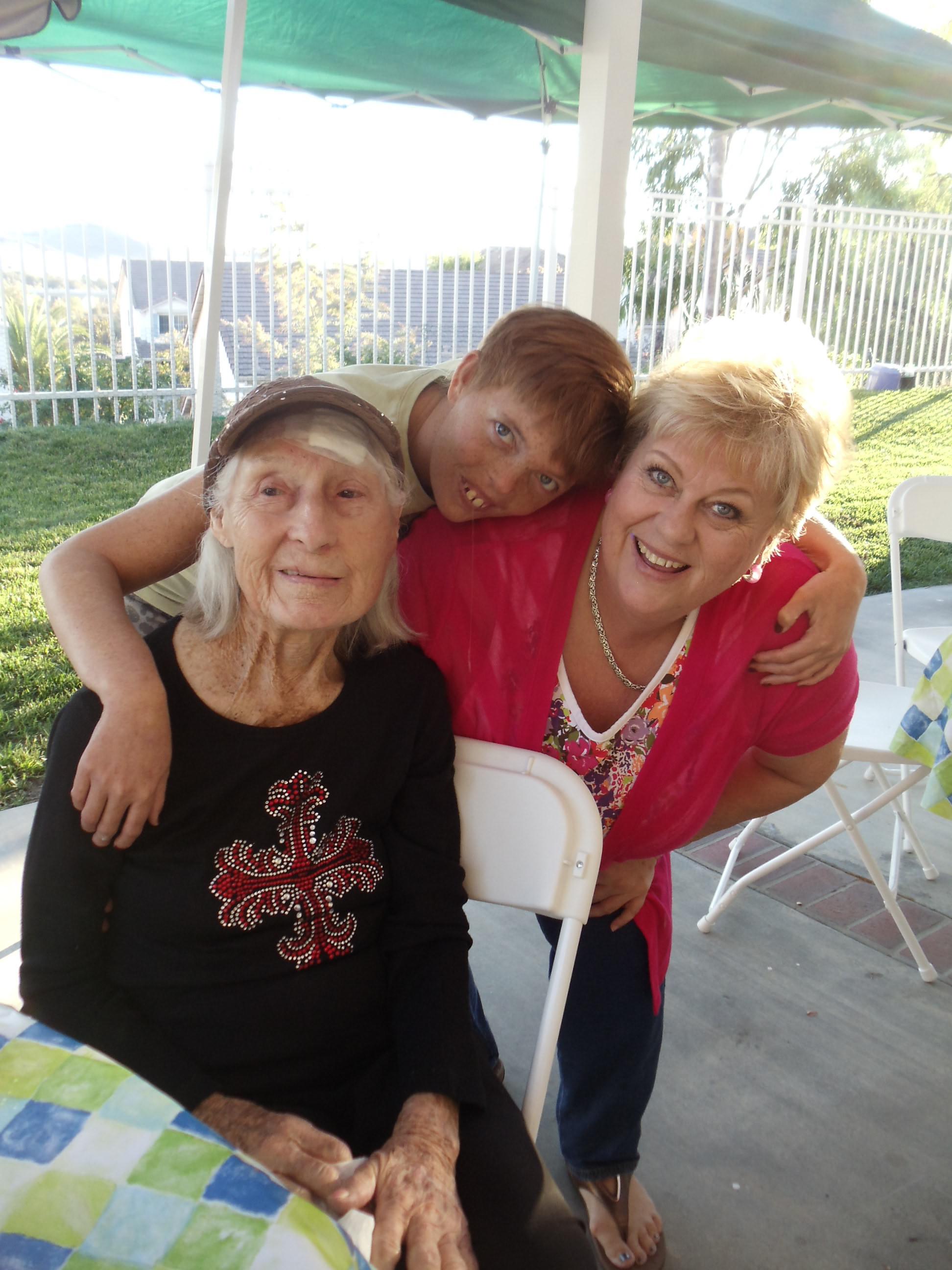 Ashley and Sharon at the Gutierrez house celebrating Aunt Roses 94th Birthday 