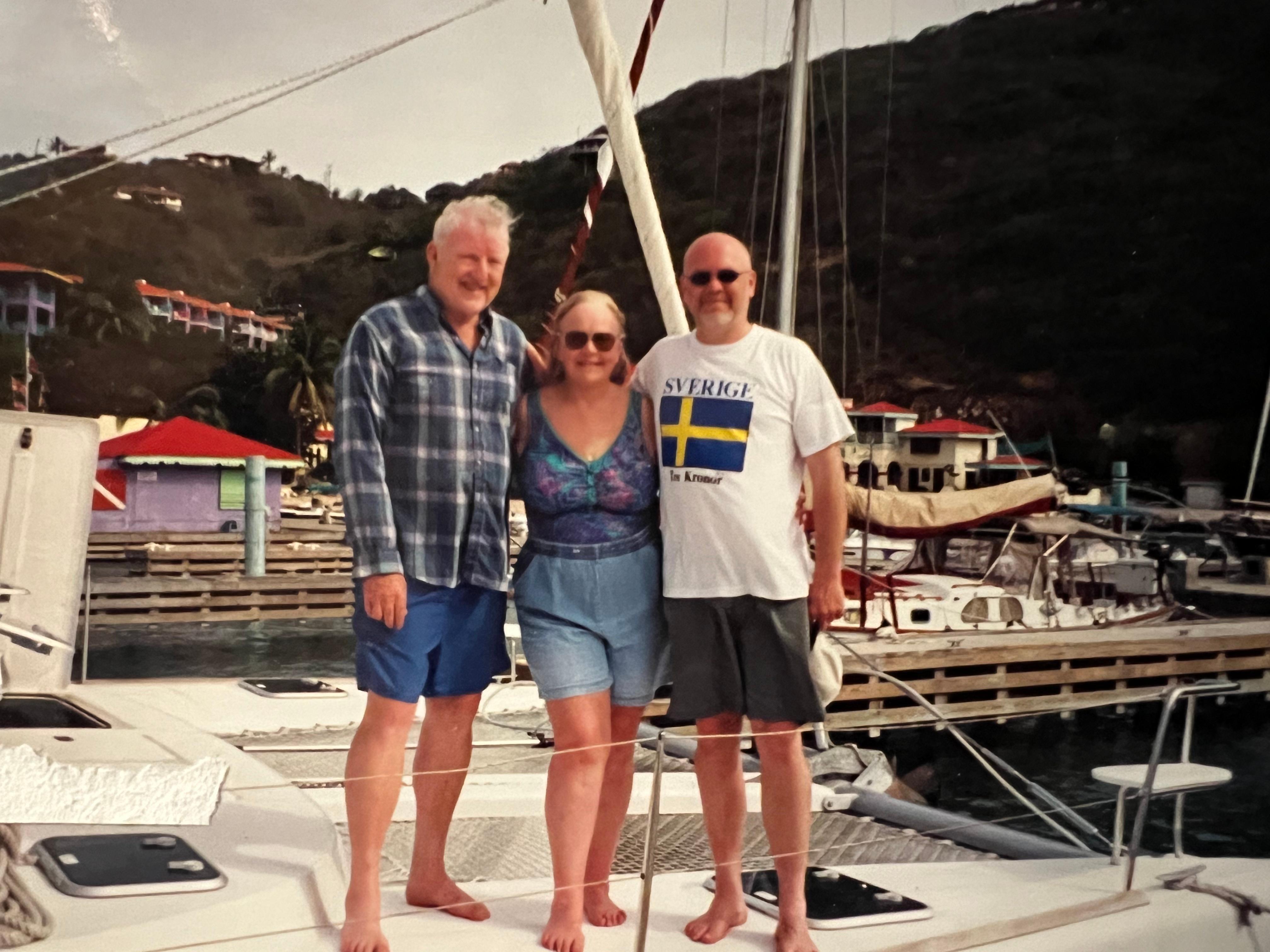 Swedes and boats, Lyman, with Grace and Bruce