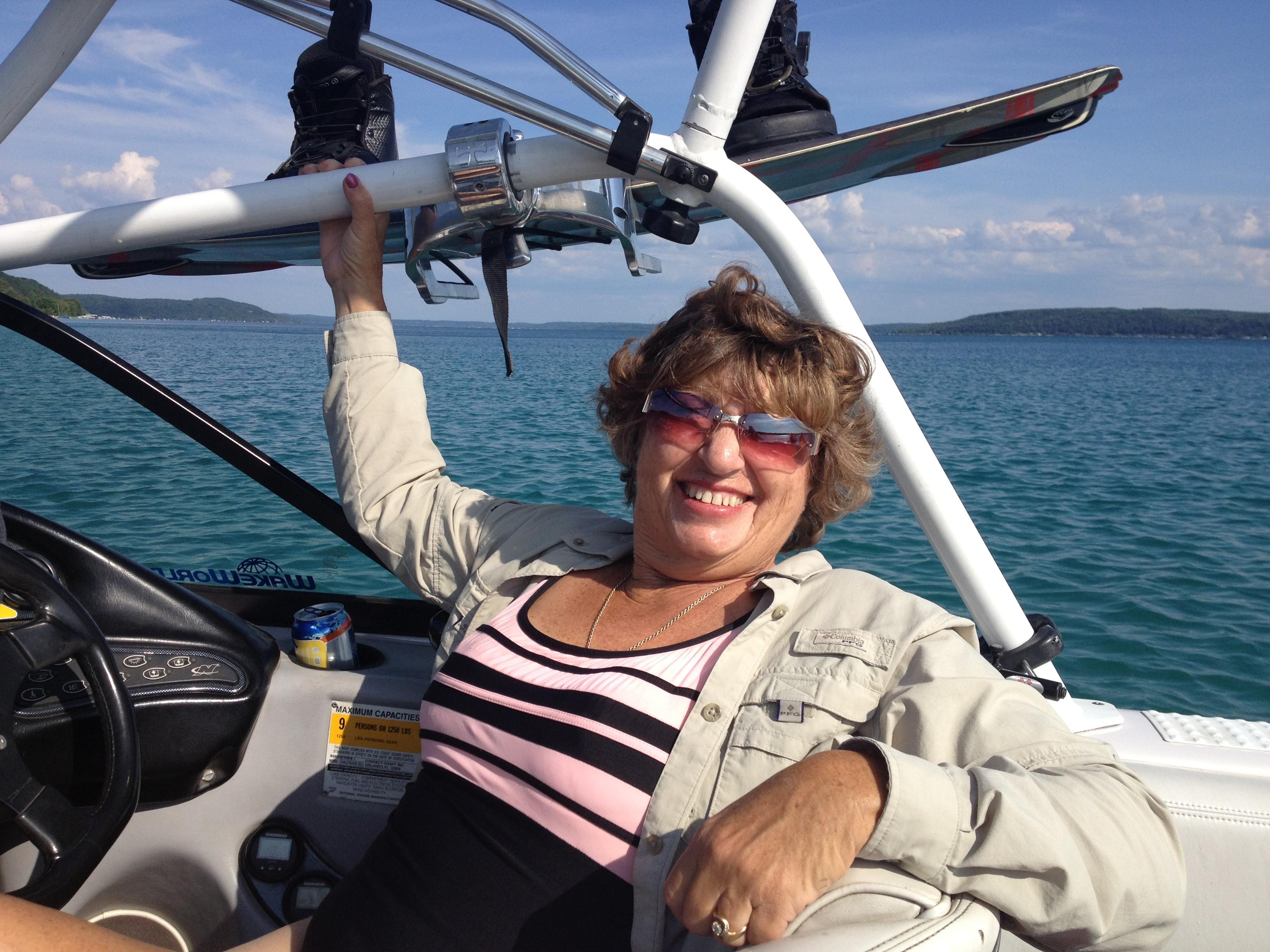 Always happiest on a boat.