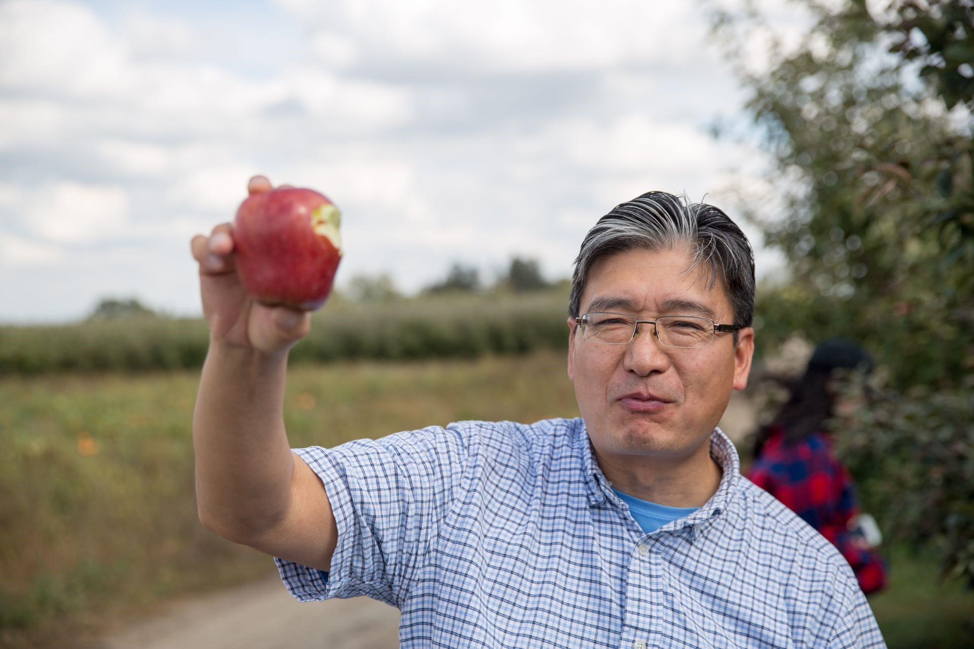 With Pastor Bai for Apple Picking