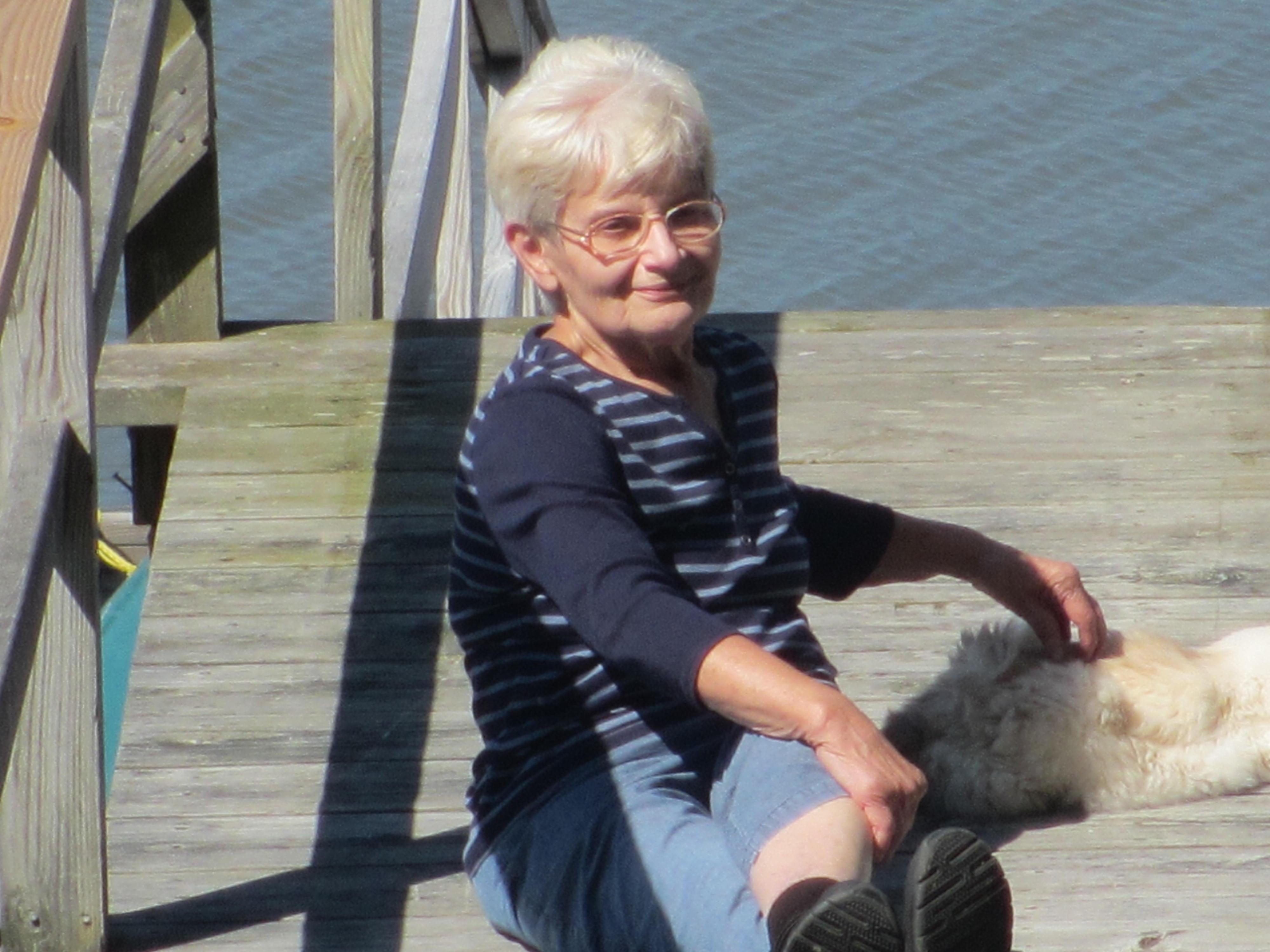 Marta and Rambeau on the dock in Boothbay.