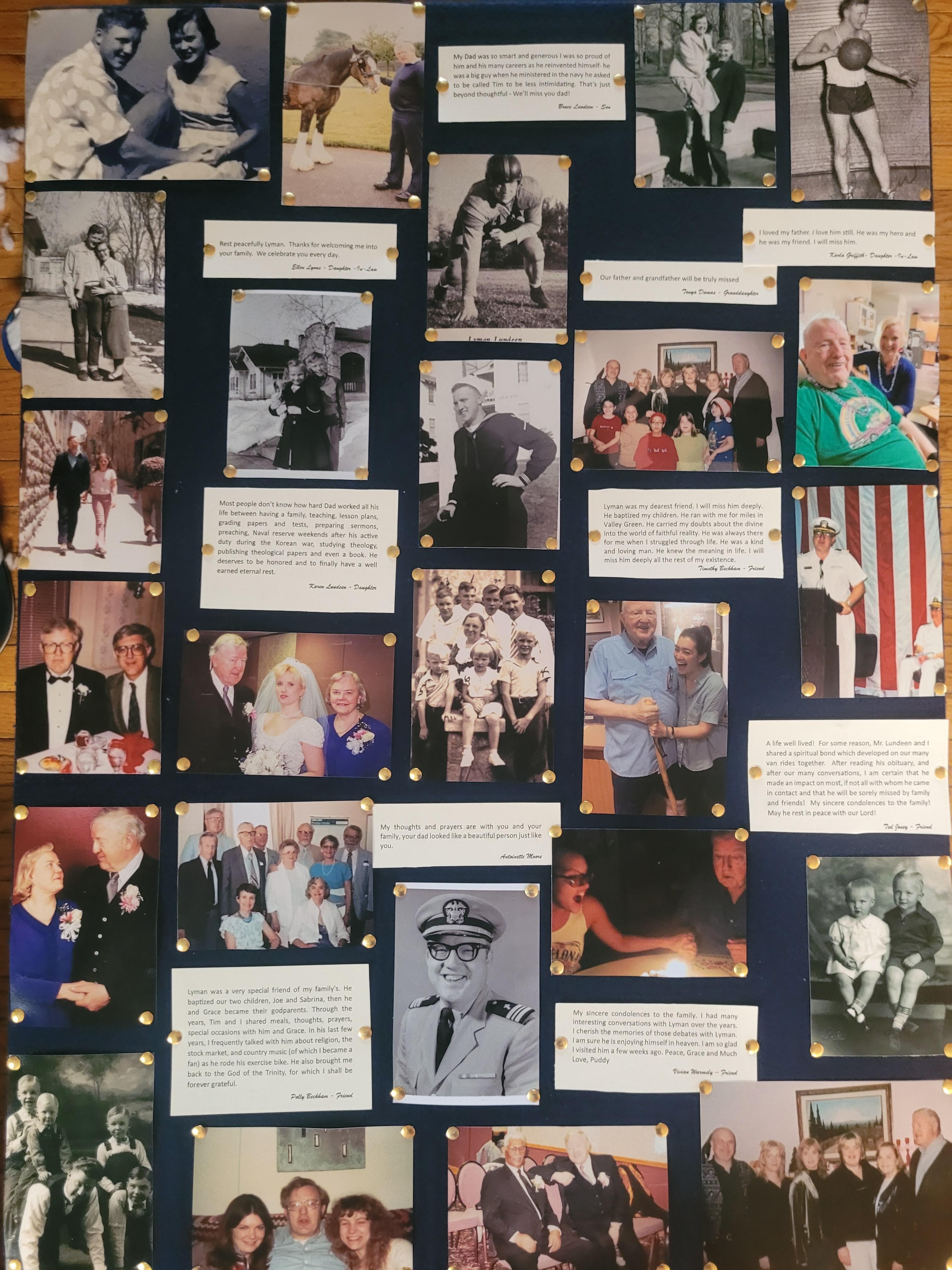 Memory board from the memorial