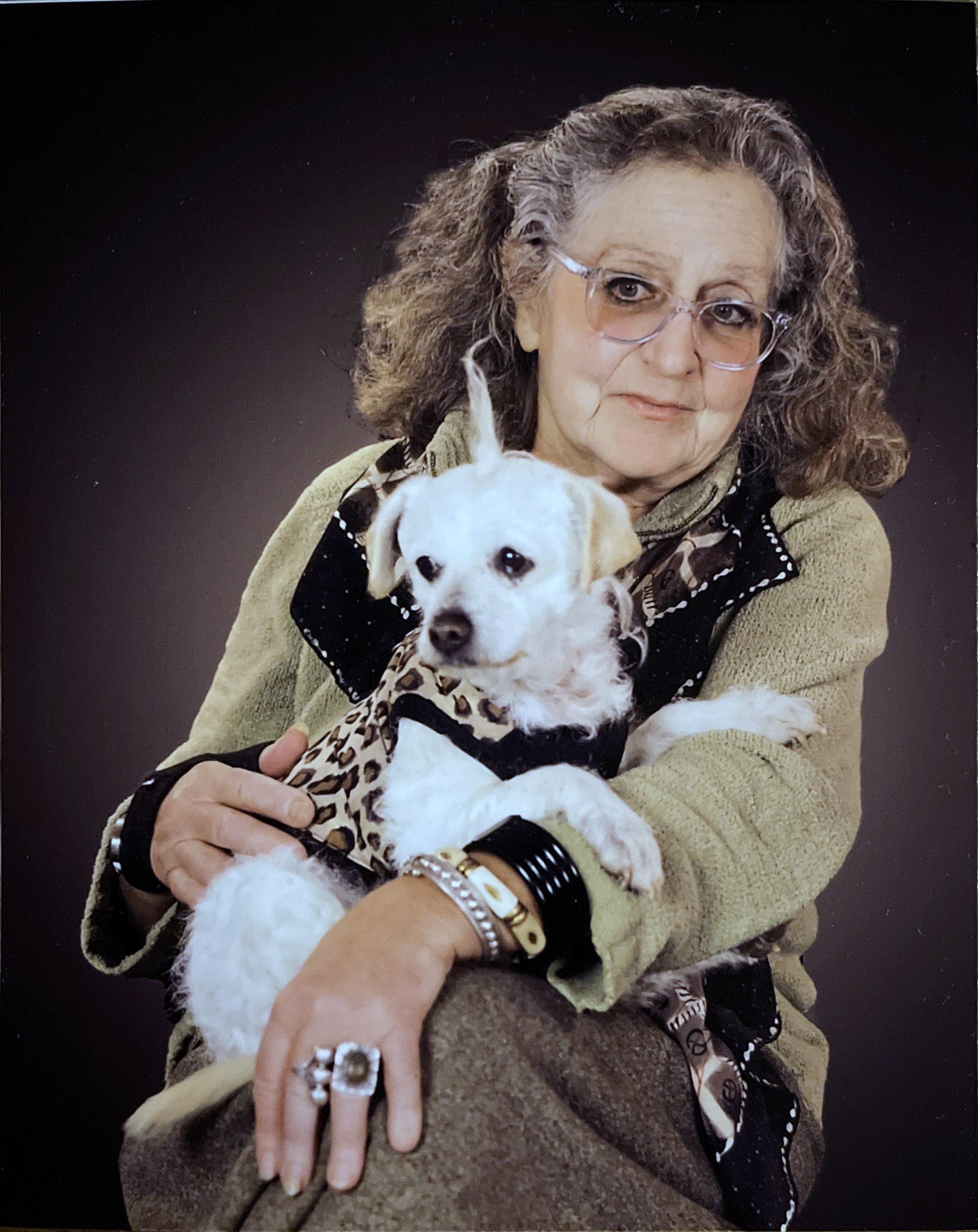 Portrait of Ruth and her beloved dog Ruffle