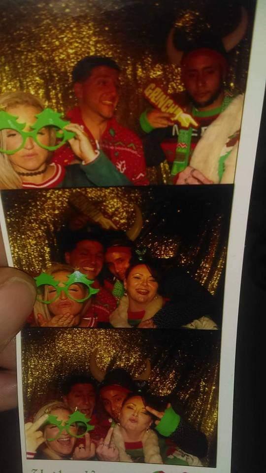 At my work Christmas party with Mark and Panda