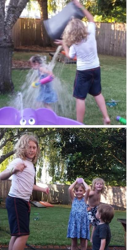 Water fight with the Dage boys ❤️