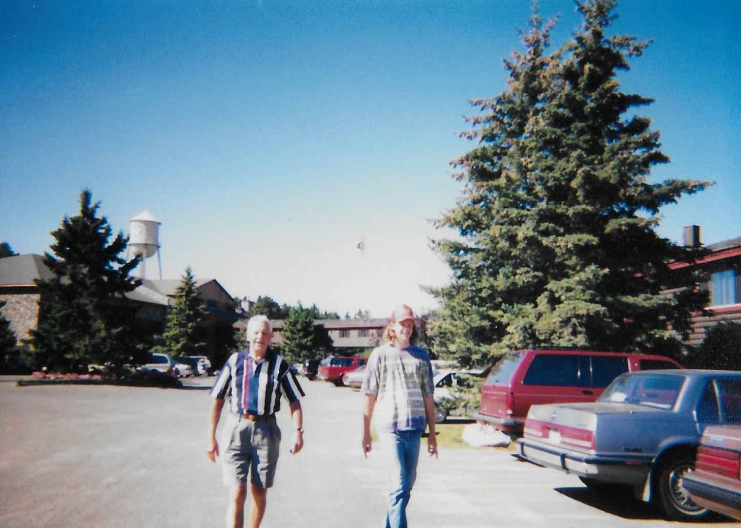 Grandpa Michels and Jesse upon our arrival in Brainard for one of our great Michels Family Vacations. So thankful that all our parents made it a priority to go to graduations, Iowa, and other adventures together.