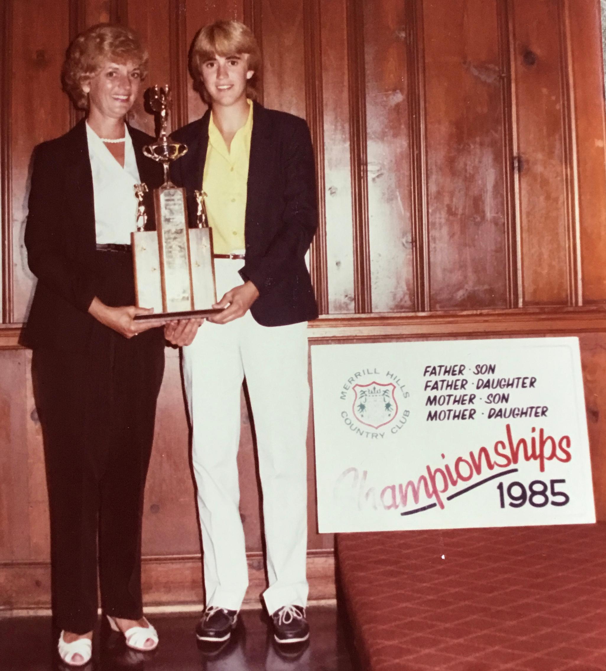 Mom and Lori win first place for mothers and daughters in the Merrill Hills Golf Championships