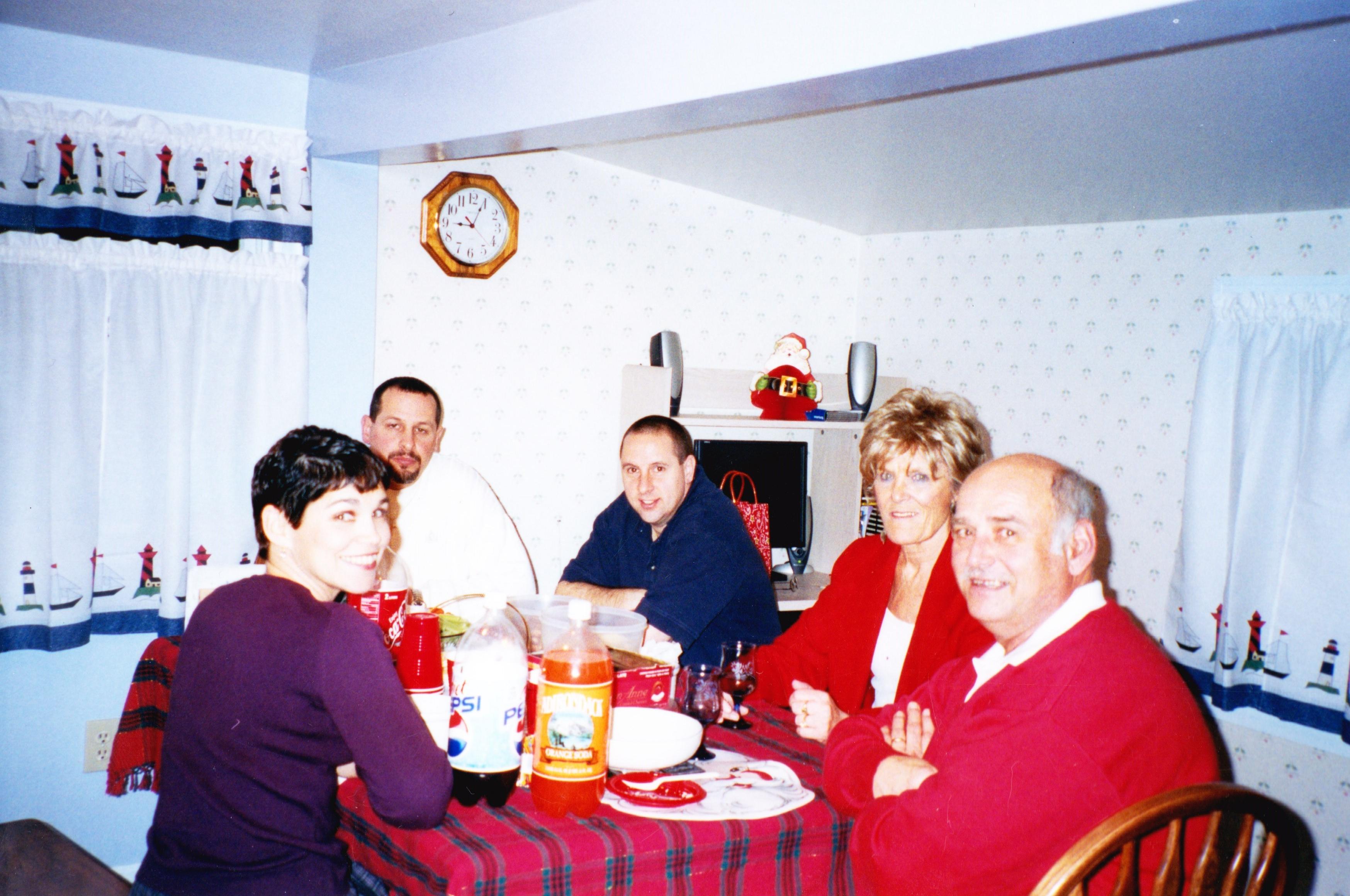 Ed and Edna with Amy's husband Dave December 2002