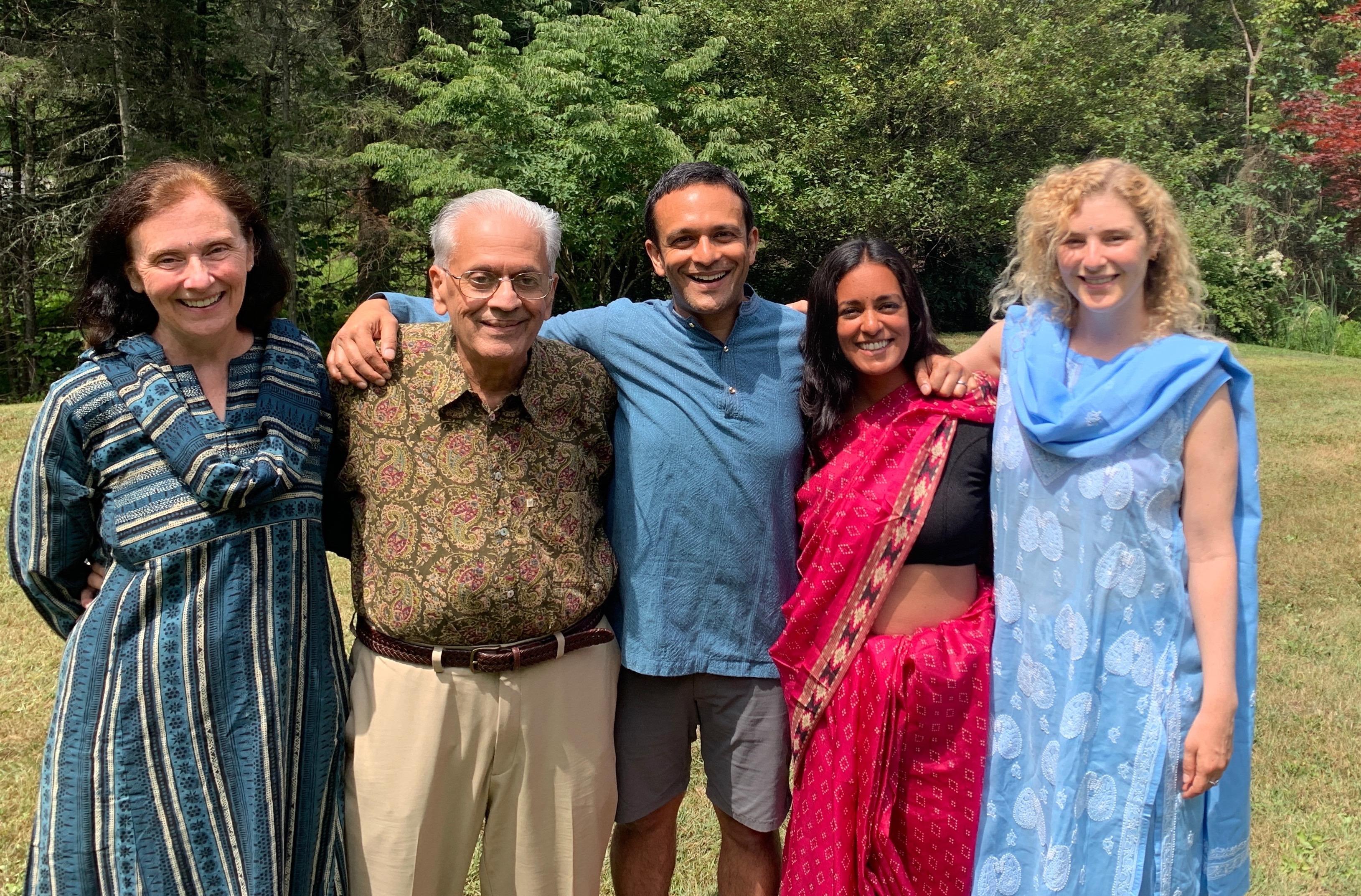 The five of us. Feel so fortunate that all five of us were together in Florida when my dad passed away. Truly surrounded by loved ones during his last days, sharing memories, listening to music, and even making puns all the way until the end. There was happiness and humor and levity in our life in the hospital, along with the sadness that comes with the weight of his passing.
This photo was taken a couple years ago and brings me so much joy to see all of us gathered at Kiran's home in New Paltz to celebrate my daughter Indira's 2nd birthday.