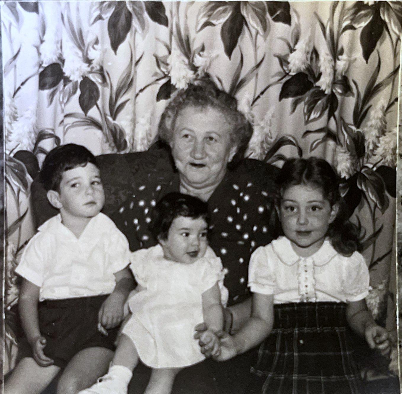 From left to right: Cousin Richie & Cousin Susie Strick, Grandma Sarah and little Ruthie!