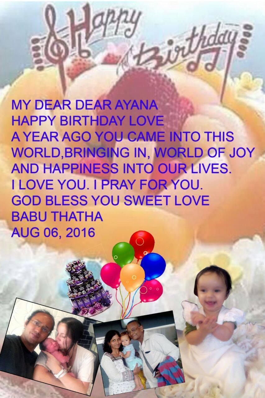 Birthday wishes from Tatha