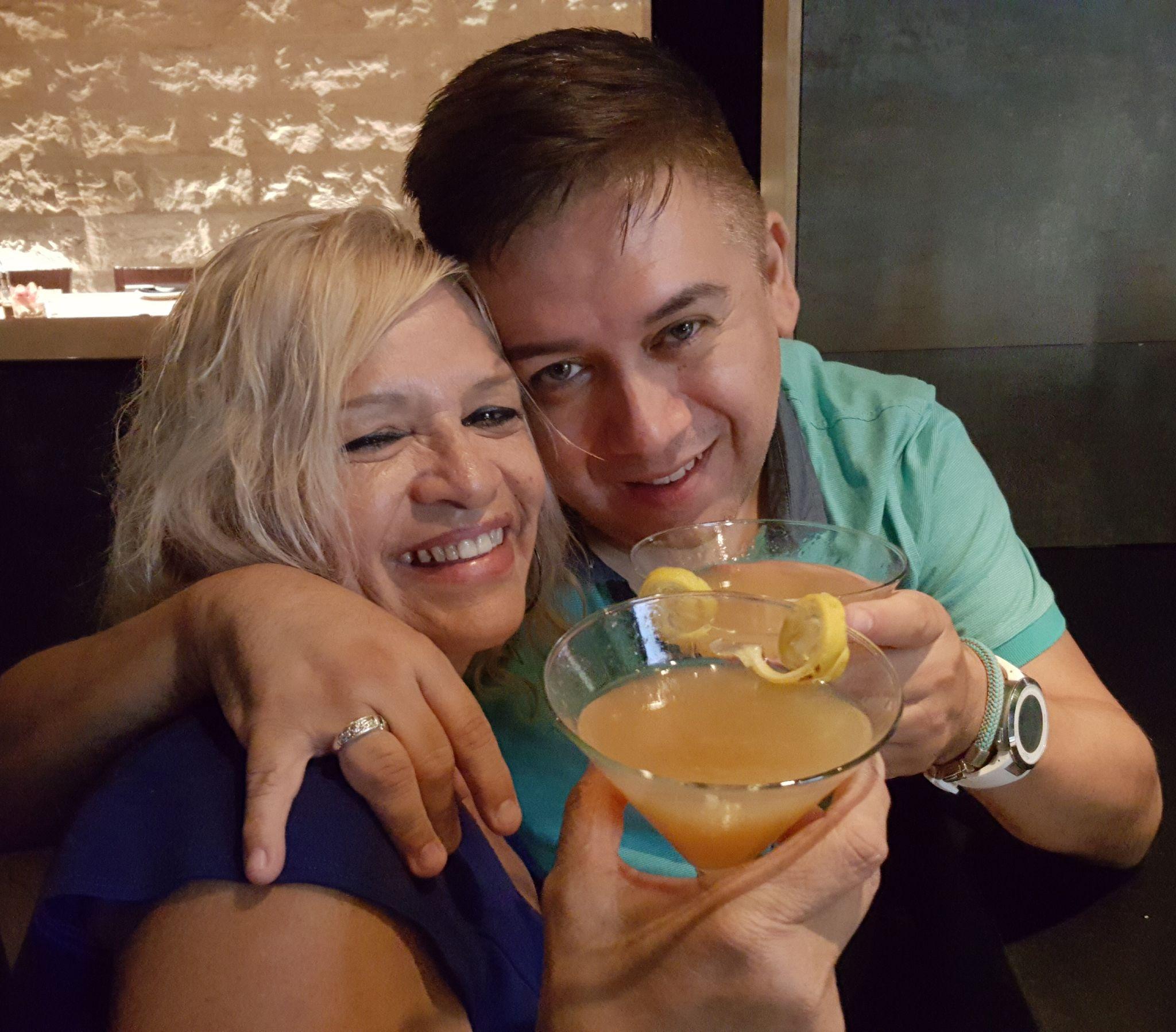 Mari and her youngest brother Danny always toasting together.