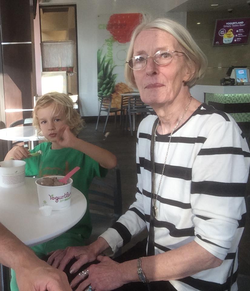 Mom and Milo at Yogurtland. 2016 LA visit.